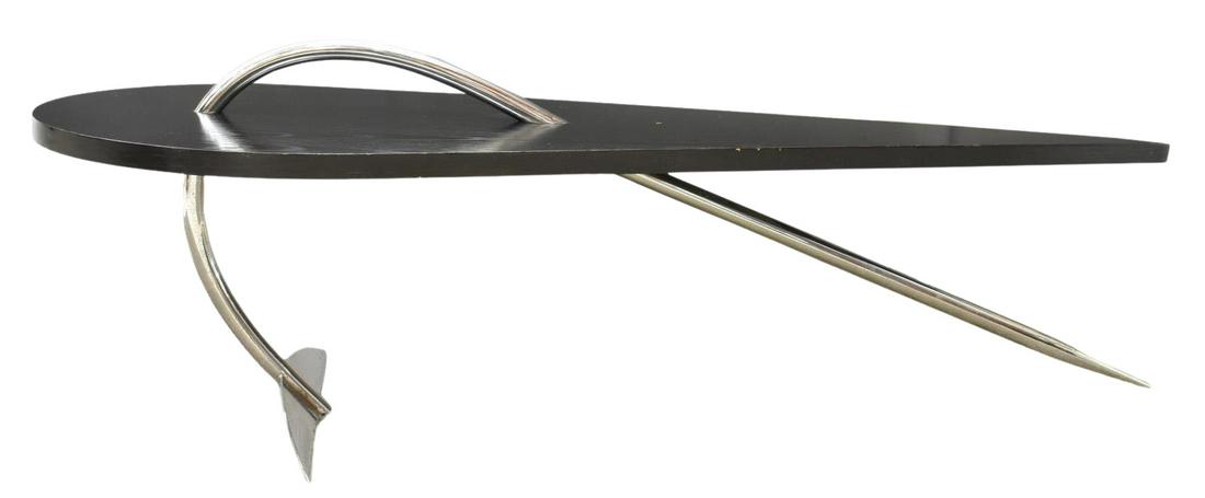 ITALIAN MODERN EBONIZED & CHROME COFFEE TABLE (1 of 3)
