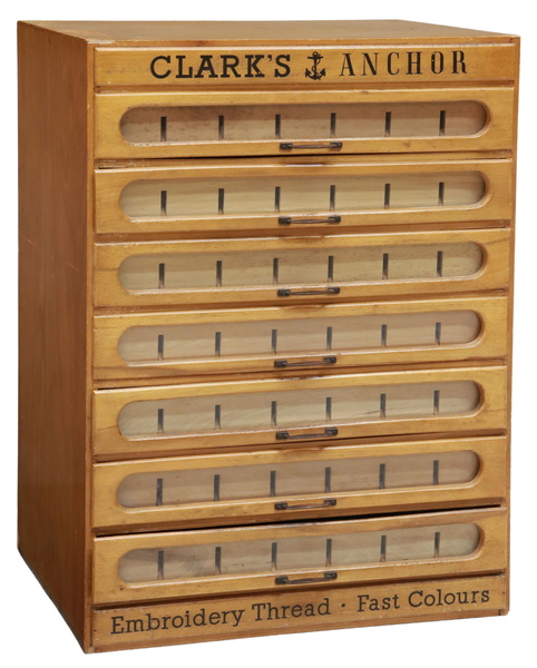 Clark's Anchor Embroidery Thread Spool Cabinet