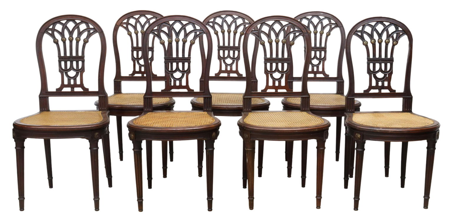 (7) FRENCH LOUIS XVI STYLE CANE SEAT DINING CHAIRS (1 of 3)