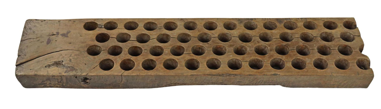 LARGE WOOD SUGAR MOLD FROM SINGLE BOARD, 73.25"L (1 of 3)