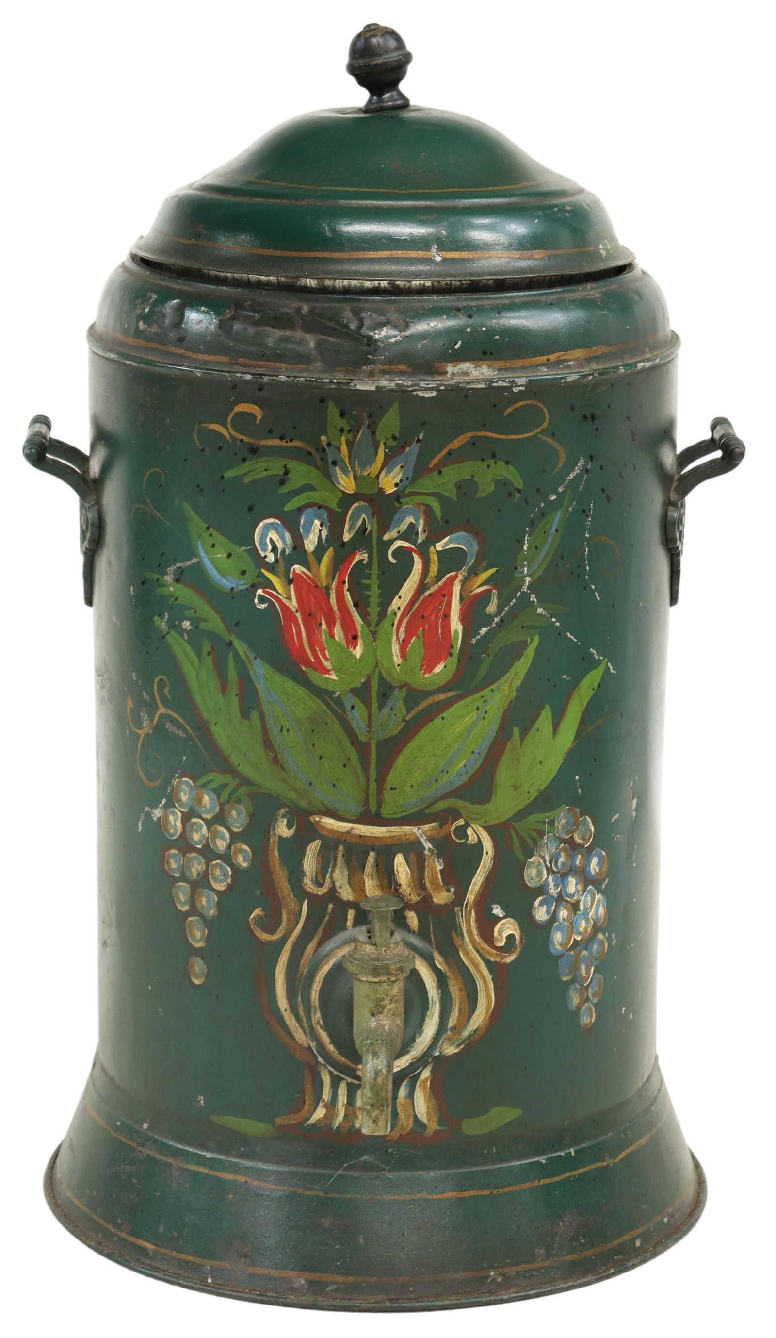 VICTORIAN TOLE DECORATED WATER COOLER DISPENSER (1 of 4)