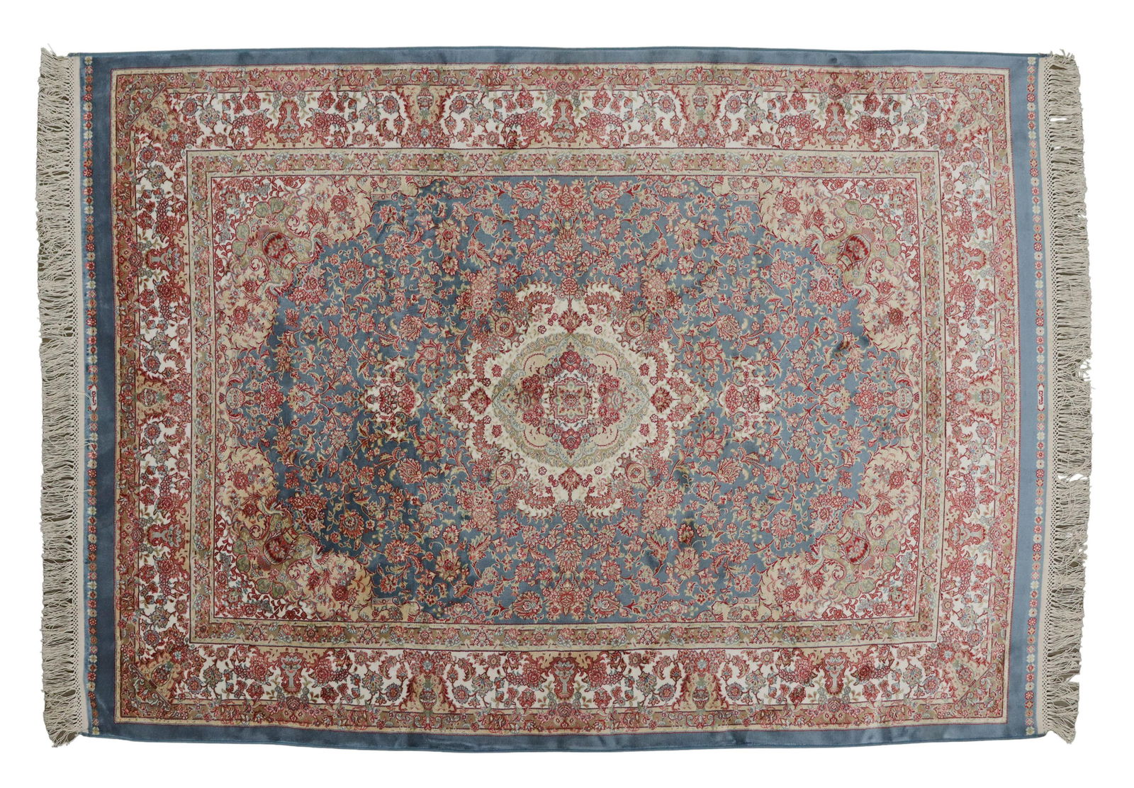 TURKISH HEREKE BAMBOO SILK RUG, 5'10" X 3'9" (1 of 3)