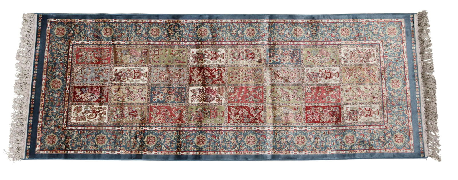 TURKISH HEREKE BAMBOO SILK RUNNER, 7'3" X 2'6" (1 of 3)