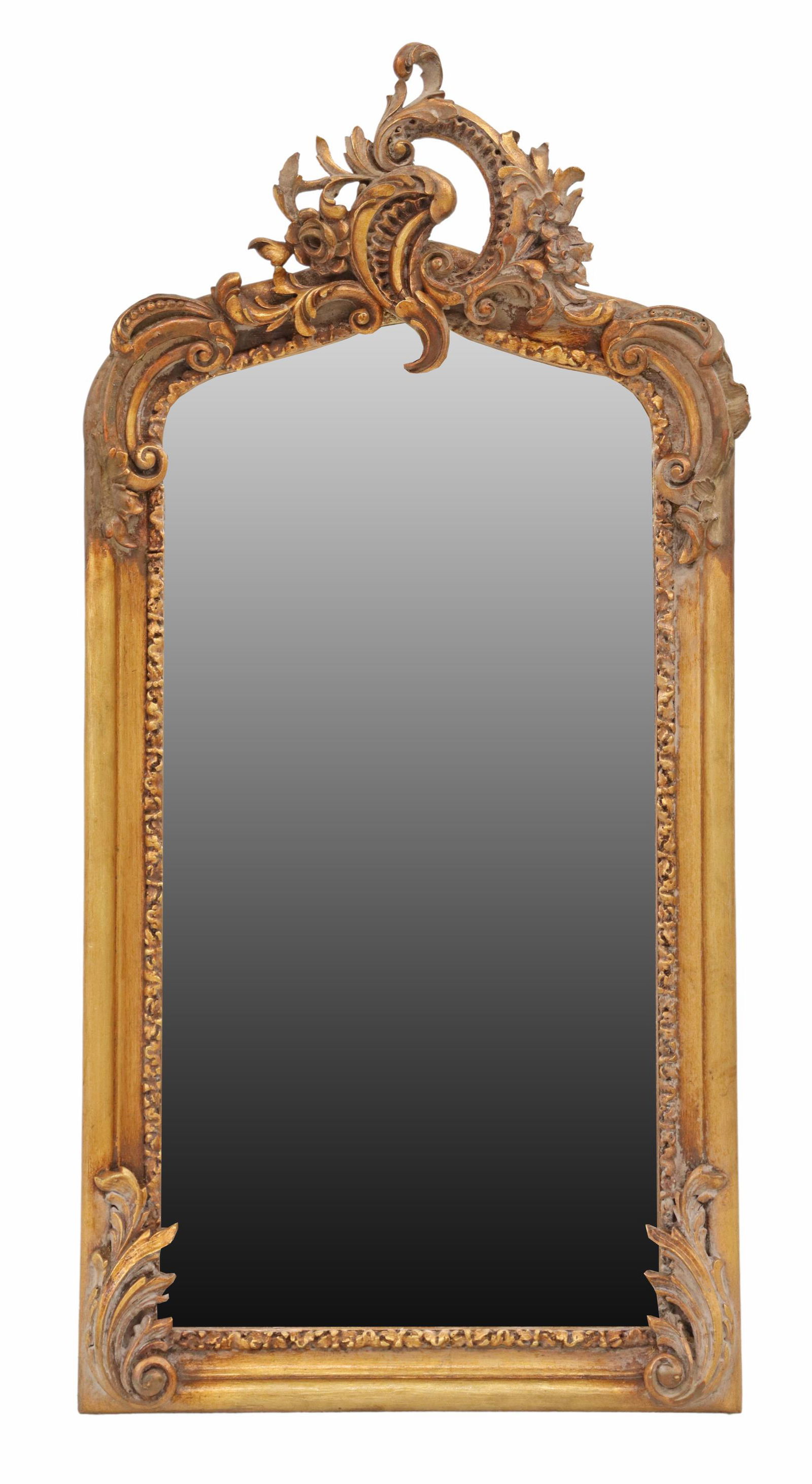 LOUIS XV STYLE SHAPED GILT WALL MIRROR (1 of 3)