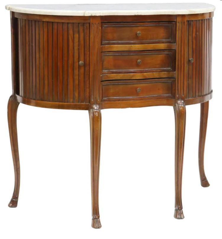 LOUIS XV STYLE MARBLE-TOP TAMBOUR DOOR SERVER (1 of 6)