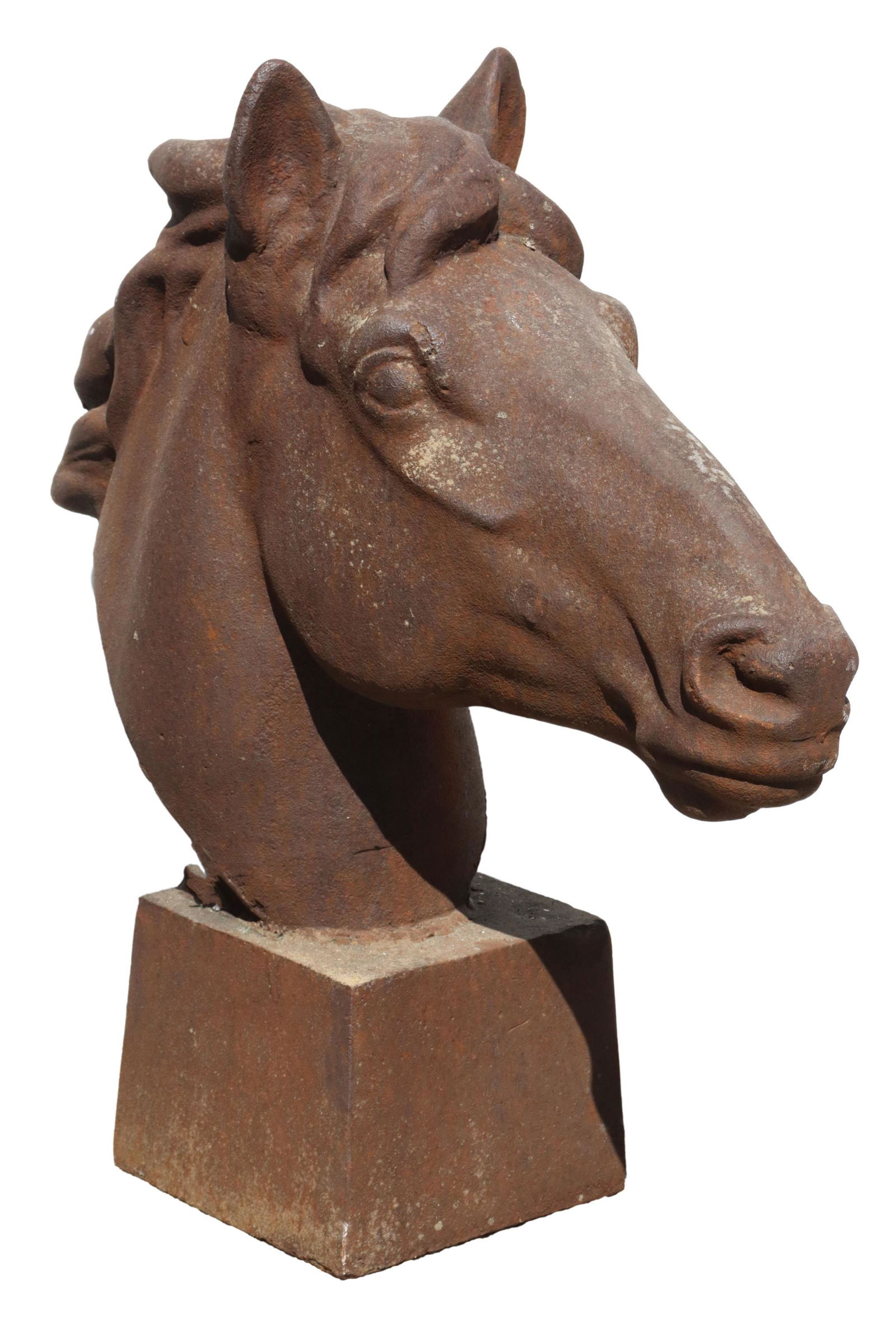 LARGE CAST IRON HORSE HEAD, 24.5"H (1 of 3)
