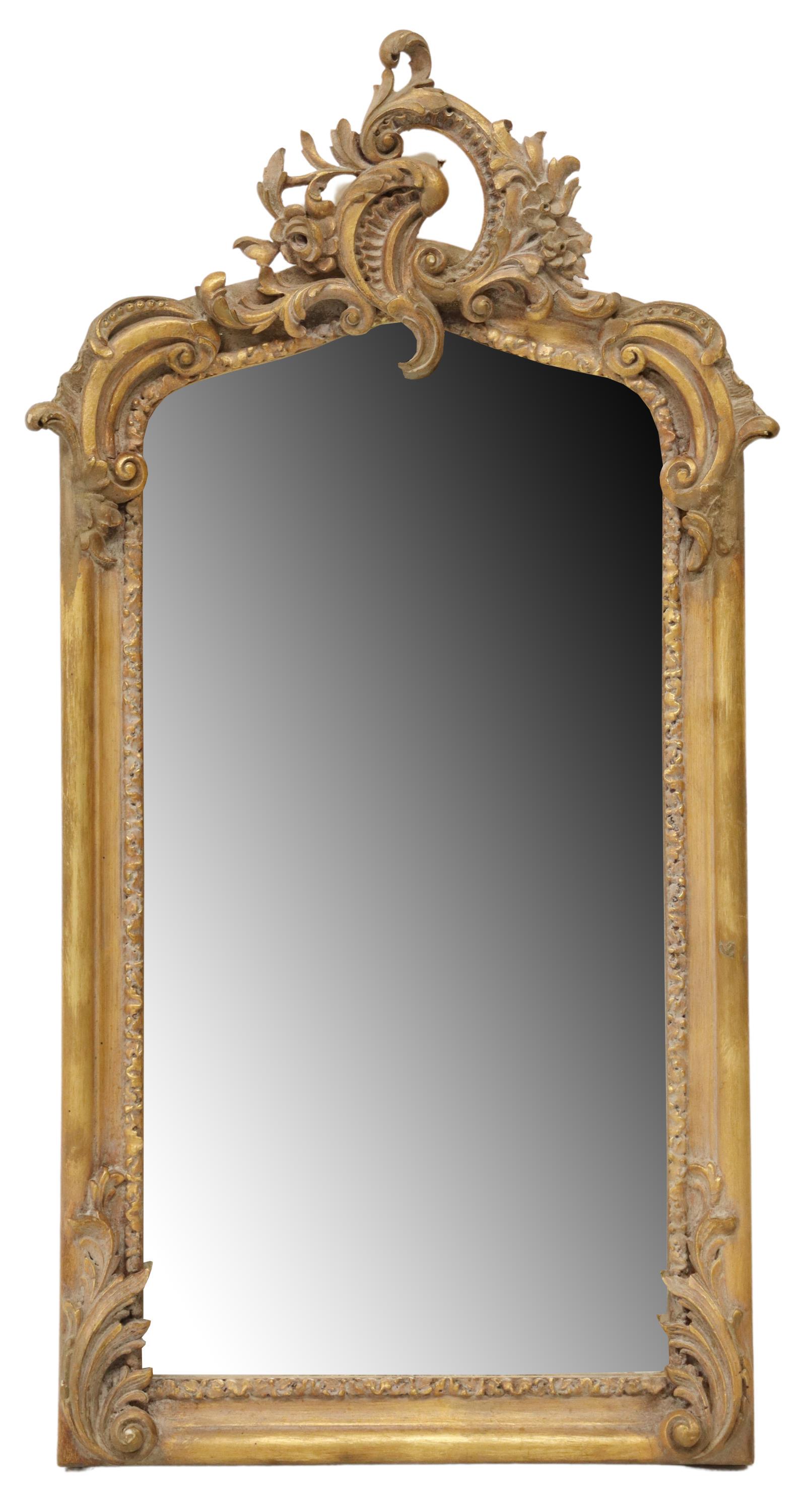 LOUIS XV STYLE SHAPED GILT WALL MIRROR (1 of 3)