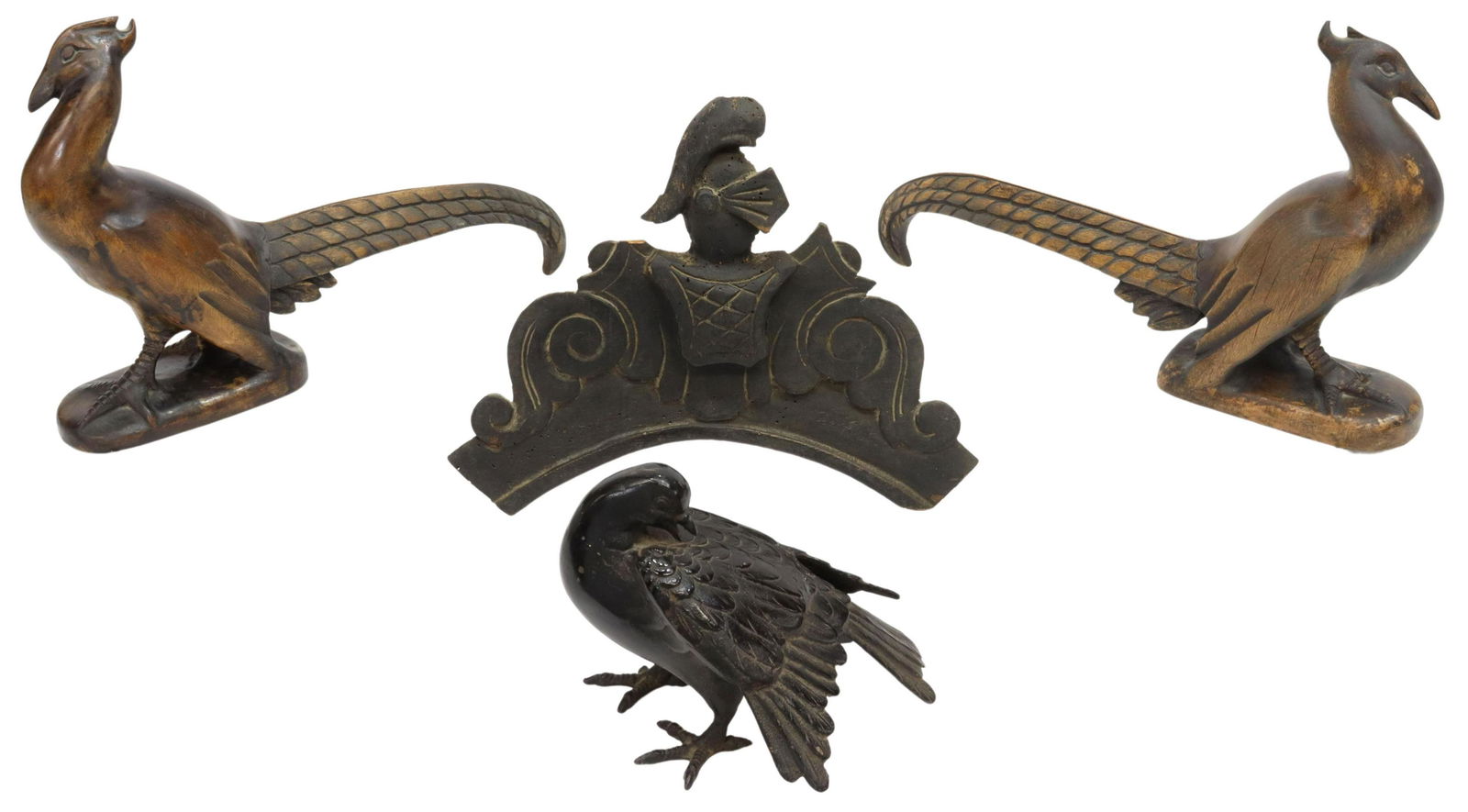 (4) FIGURAL CARVED WOOD,ARCHITECTURAL & IRON ITEMS (1 of 5)