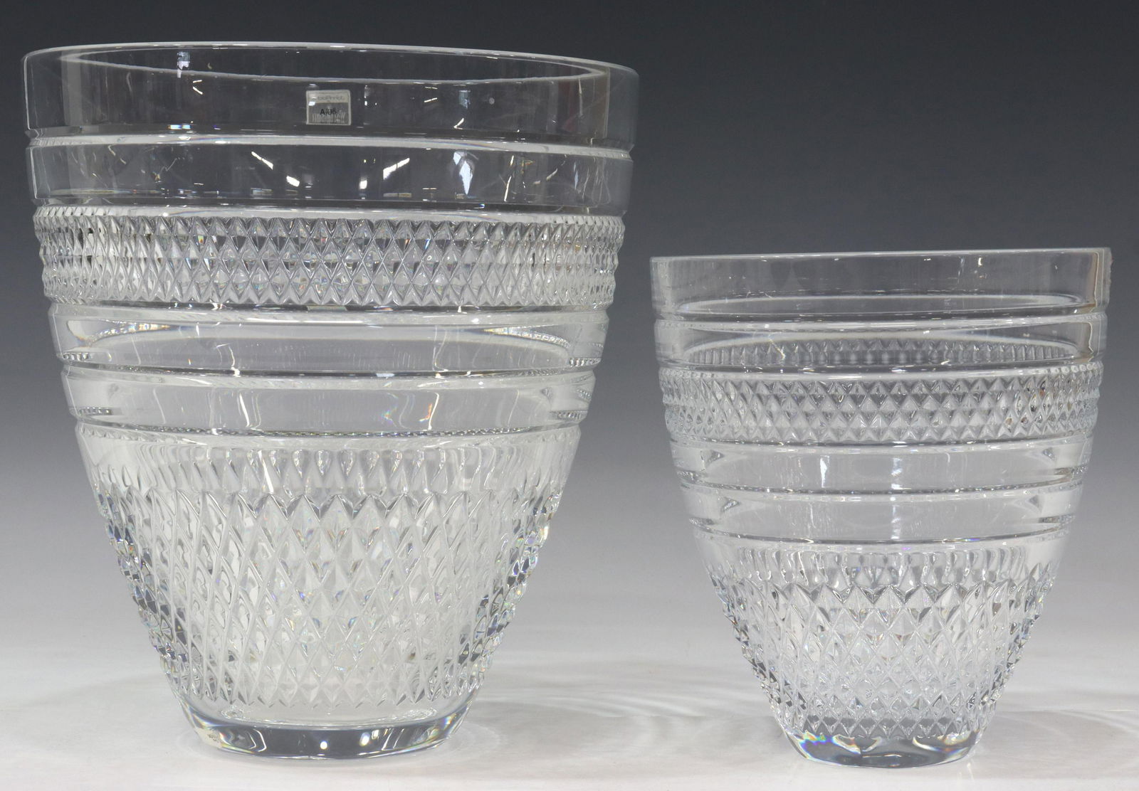 (2) JOHN ROCHA WATERFORD 'VOYA' CUT CRYSTAL VASES (1 of 4)