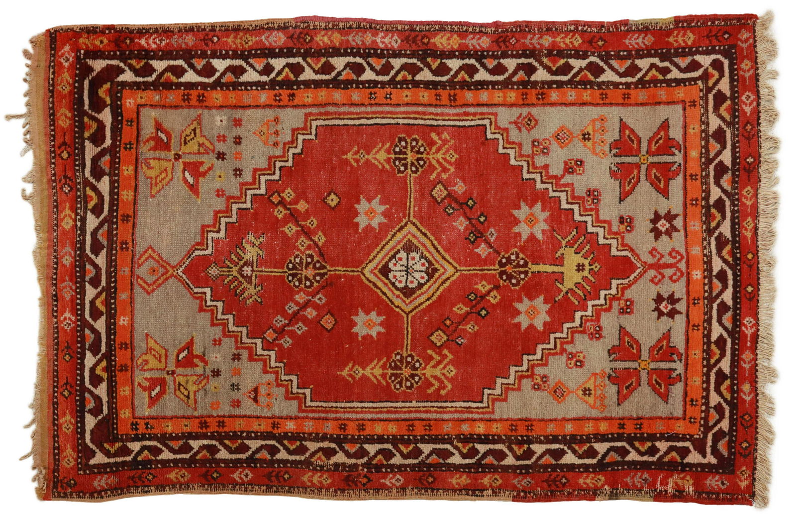 HAND-TIED TURKISH GHIORDES RUG, 4'11" X 3'4" (1 of 3)