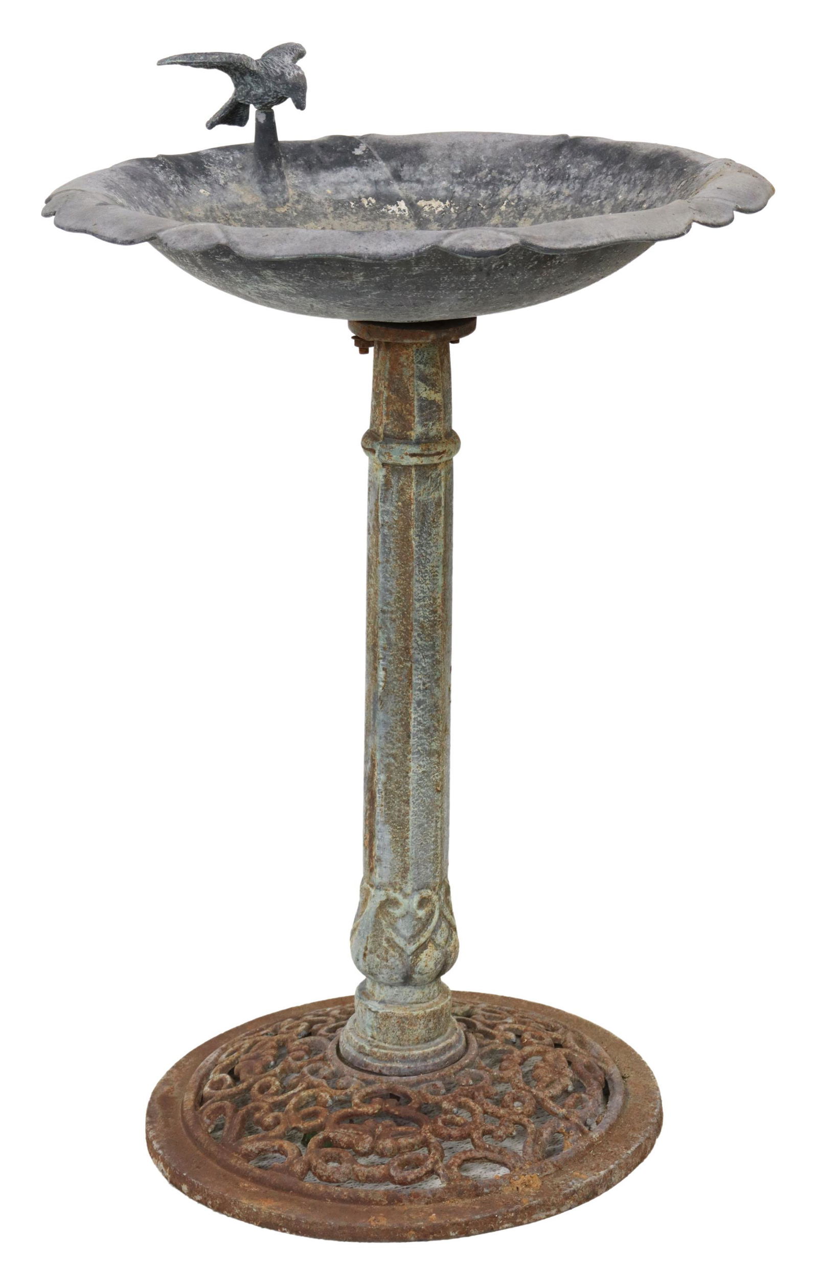 ARCHITECTURAL GARDEN METAL & CAST IRON BIRD BATH (1 of 5)