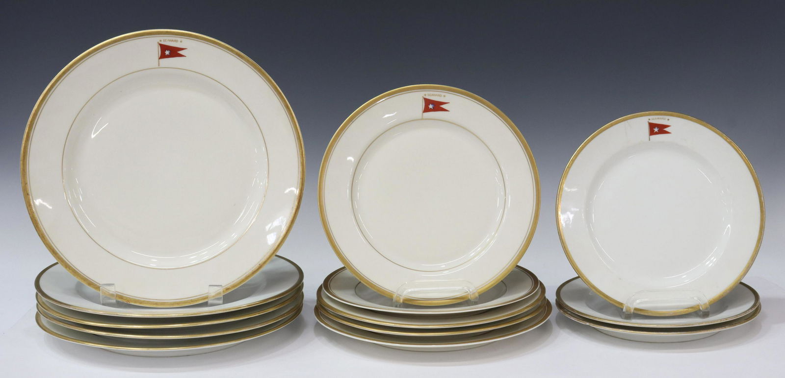 (13) VIGNAUD & OLD IVORY SEAWARD PORCELAIN PLATES (1 of 4)