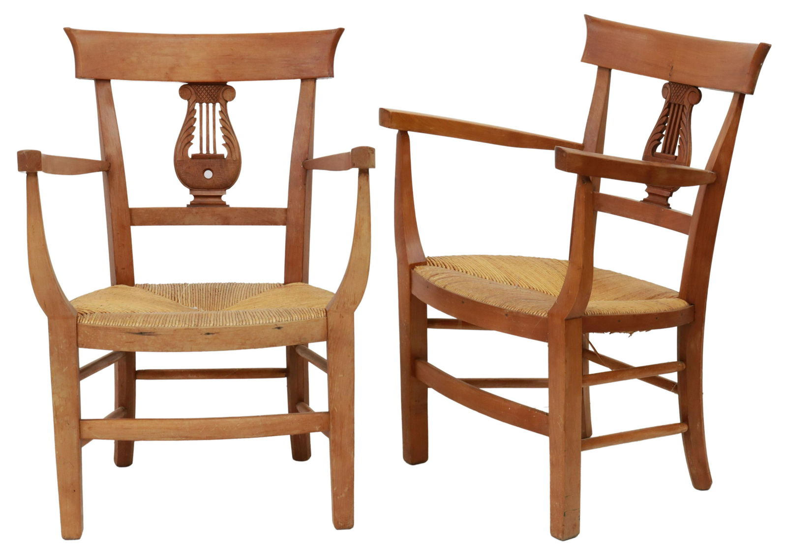 (2) EMPIRE STYLE FRUITWOOD LYRE BACK CHAIRS (1 of 3)