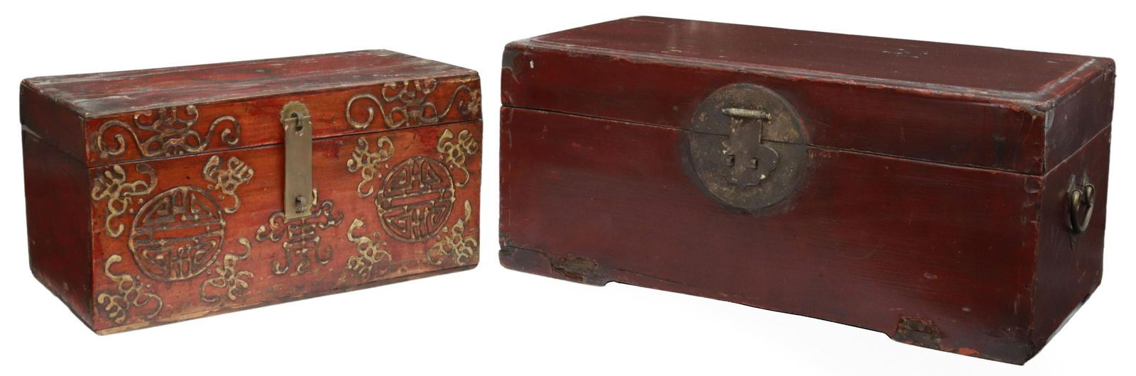 (2) CHINESE LACQUERED BOXES W/ HINGED LIDS (1 of 6)