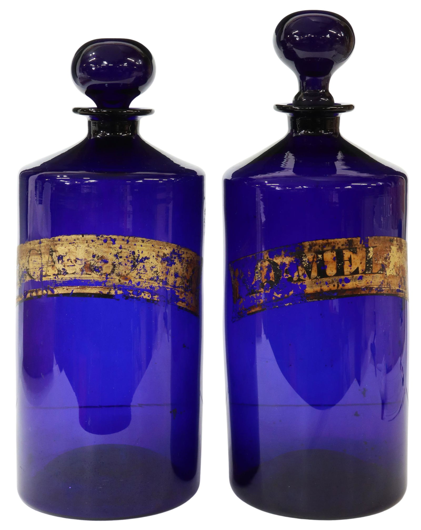 (2) ENGLISH BRISTOL BLUE GLASS APOTHECARY JARS (1 of 3)