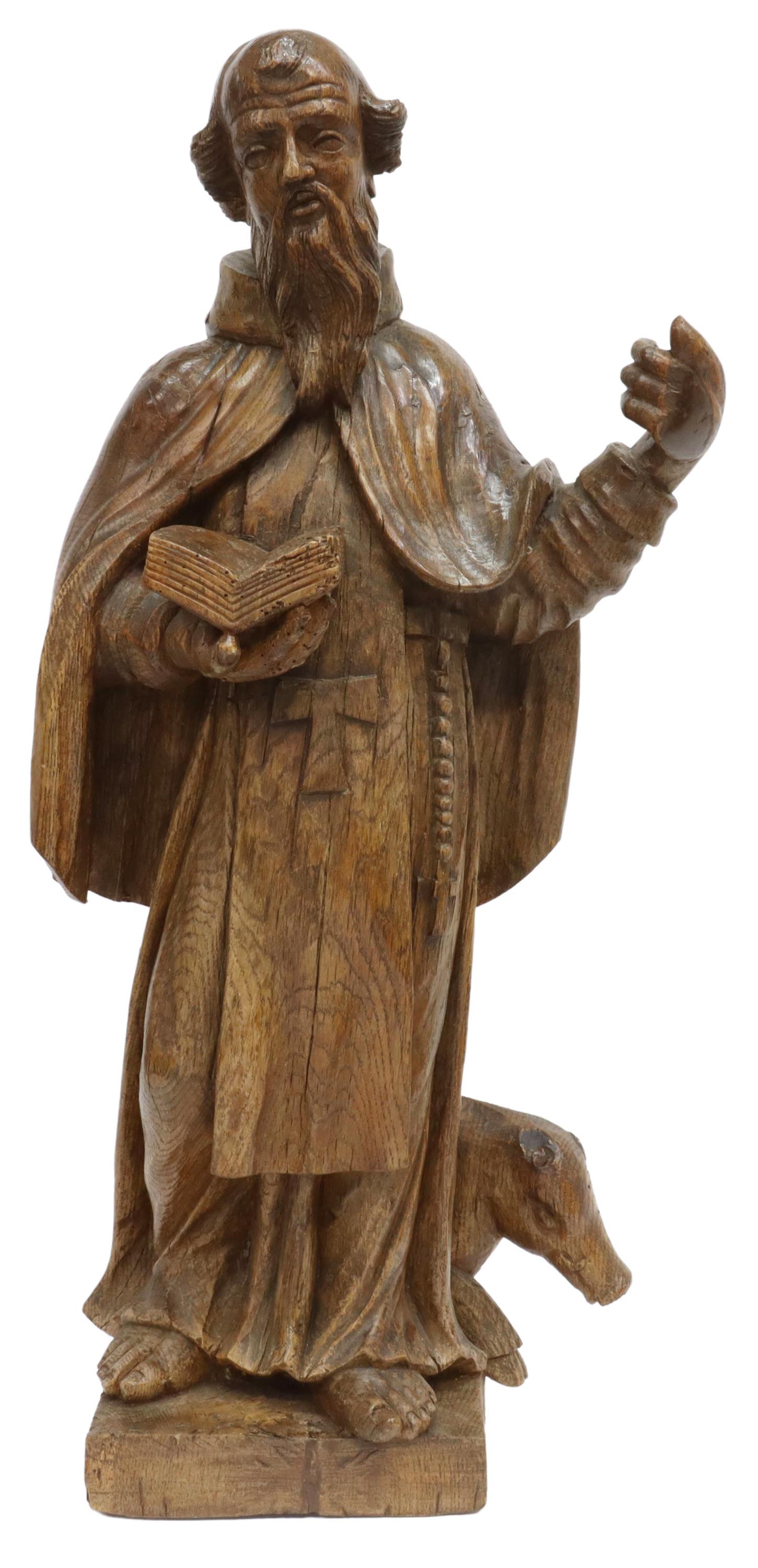 CARVED OAK FIGURE SAINT FRANCIS OF ASSISI, 31"H (1 of 7)