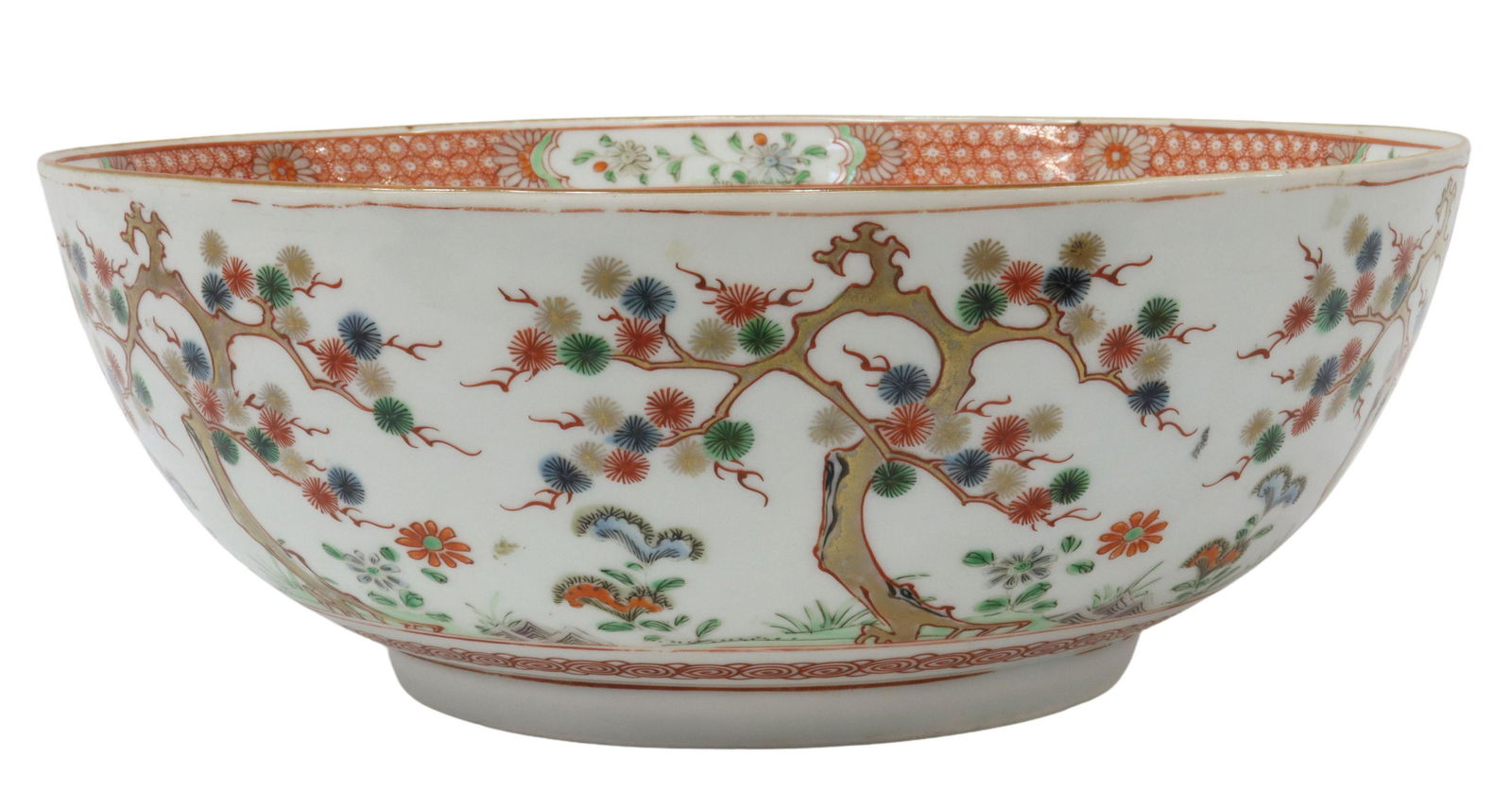 JAPANESE KAKIEMON ENAMELED PORCELAIN CENTER BOWL (1 of 4)