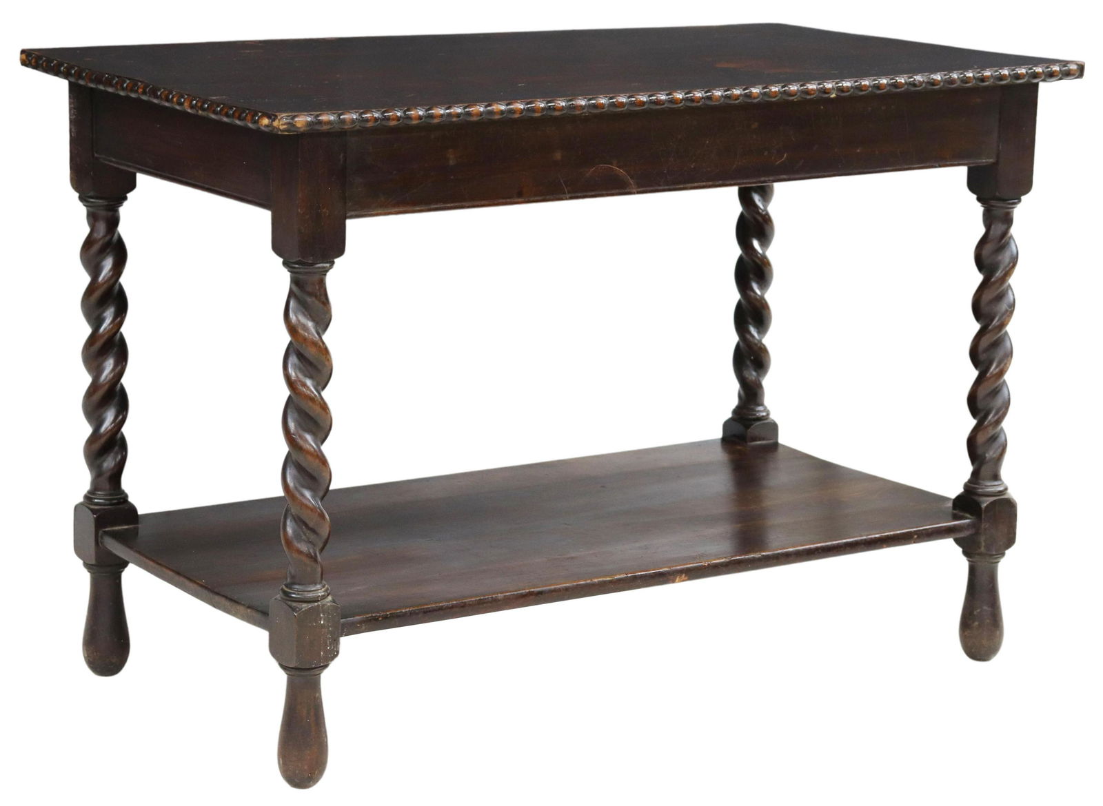 SPANISH BAROQUE STYLE WALNUT SIDE TABLE, 28"H (1 of 4)