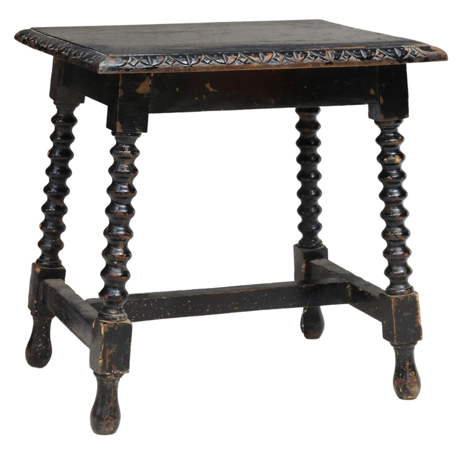 SPANISH BAROQUE STYLE EBONIZED SIDE TABLE (1 of 4)