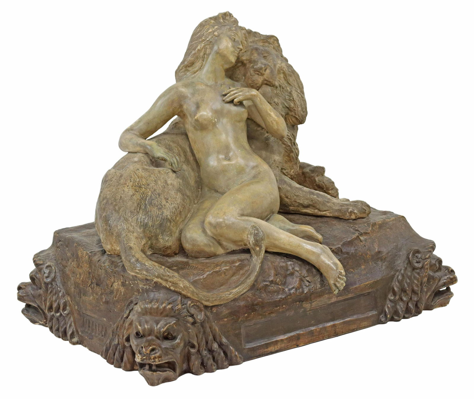 CAST CERAMIC SCULPTURE THE LION IN LOVE (1 of 4)