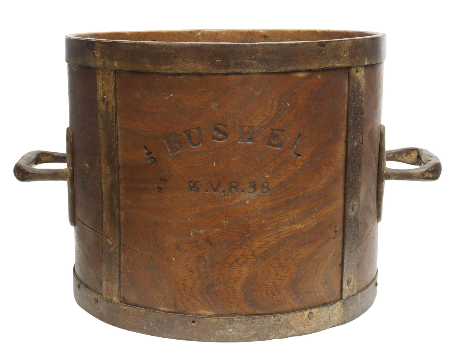 VICTORIAN OAK HALF-BUSHEL GRAIN MEASURE (1 of 4)