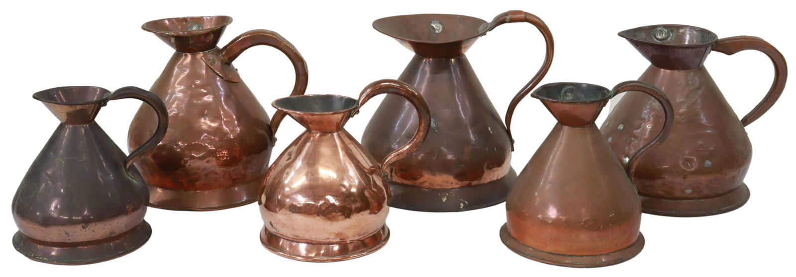 (6) ENGLISH GEORGIAN GRADUATED COPPER MEASURES (1 of 8)