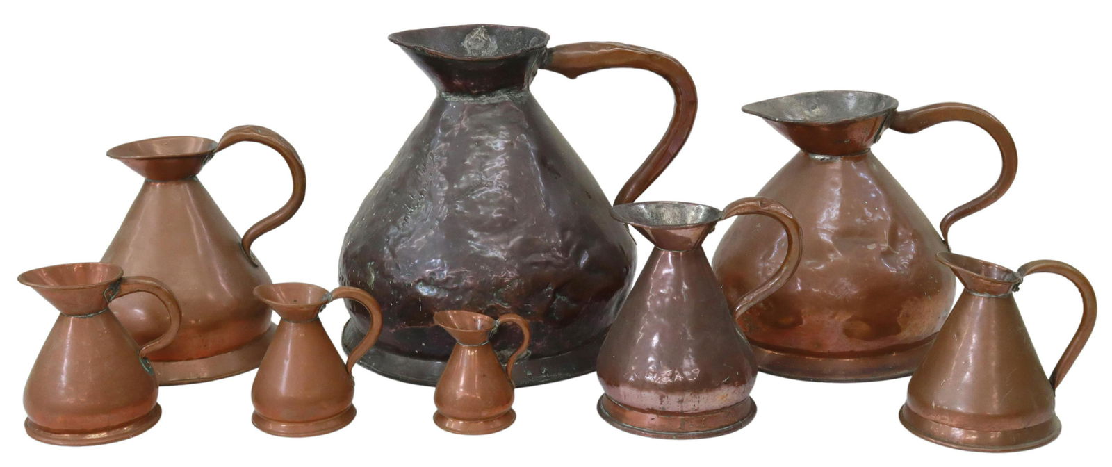 (8) ENGLISH GEORGIAN COPPER GRADUATED MEASURES (1 of 5)