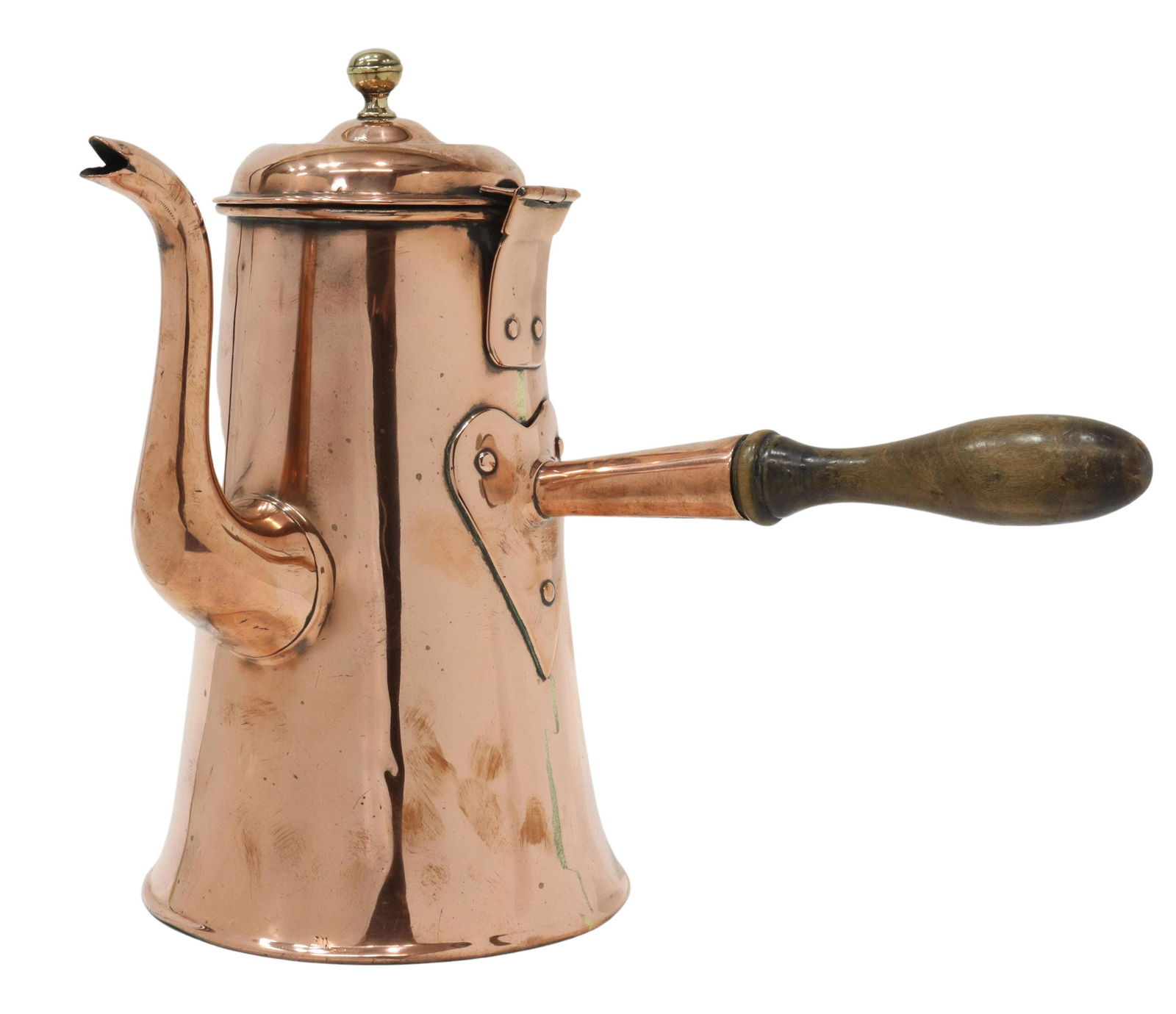 ENGLISH GEORGIAN PERIOD COPPER COFFEE POT (1 of 3)