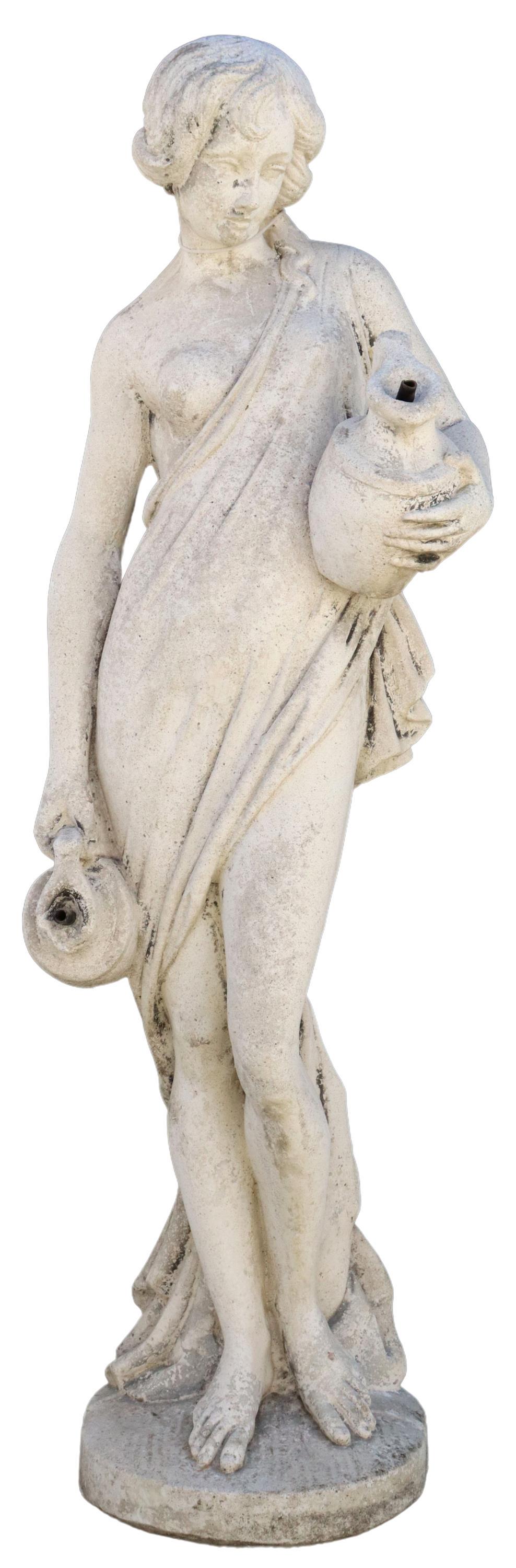 CAST STONE DRAPED BEAUTY GARDEN FOUNTAIN, 55.5"H (1 of 2)
