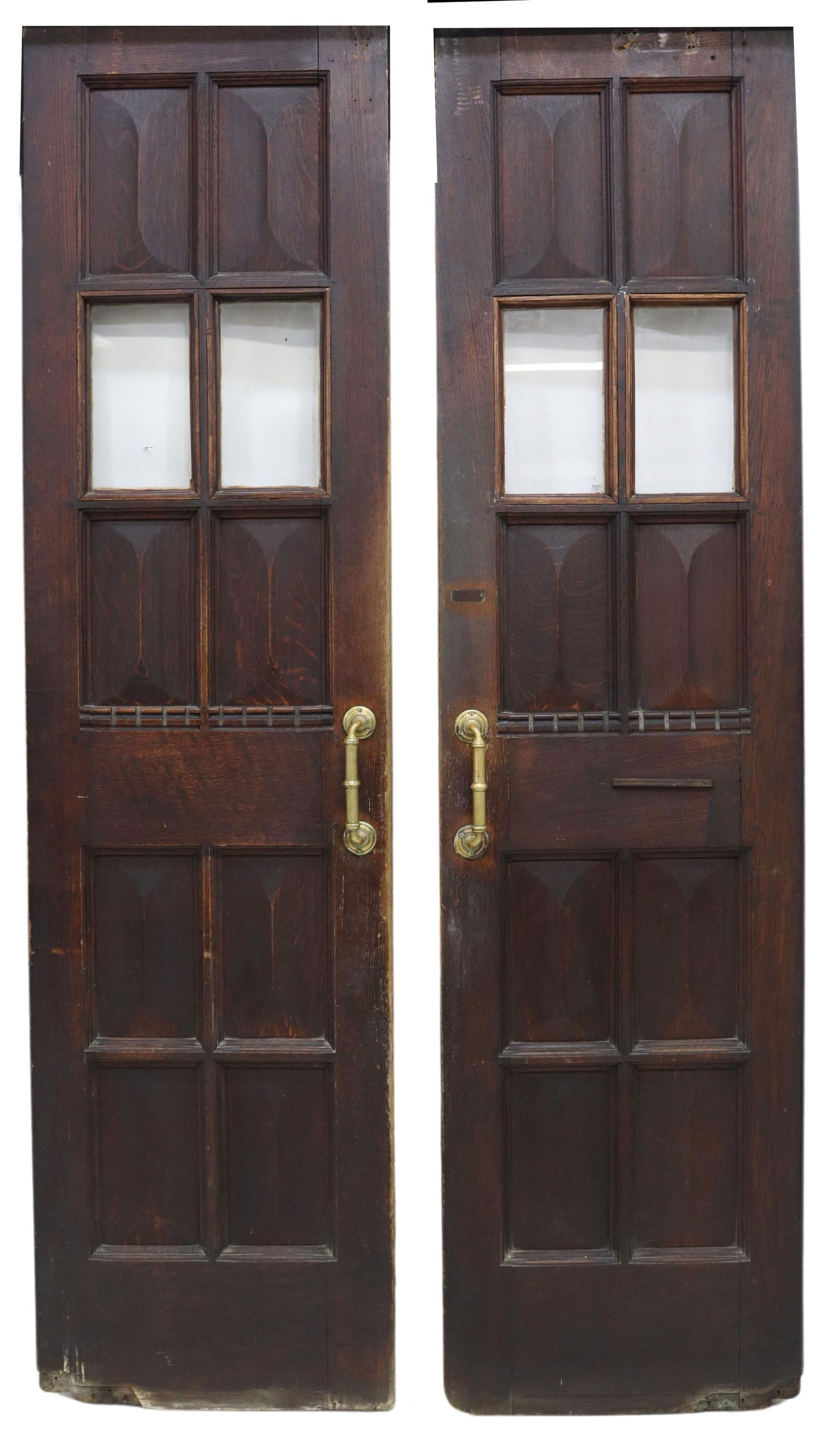 (2) ENGLISH ARCHITECTURAL PANELED OAK DOORS (1 of 2)