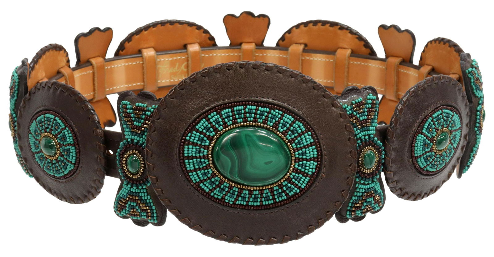 FRED COEN SANTA FE NEW MEXICO LEATHER CONCHO BELT (1 of 4)