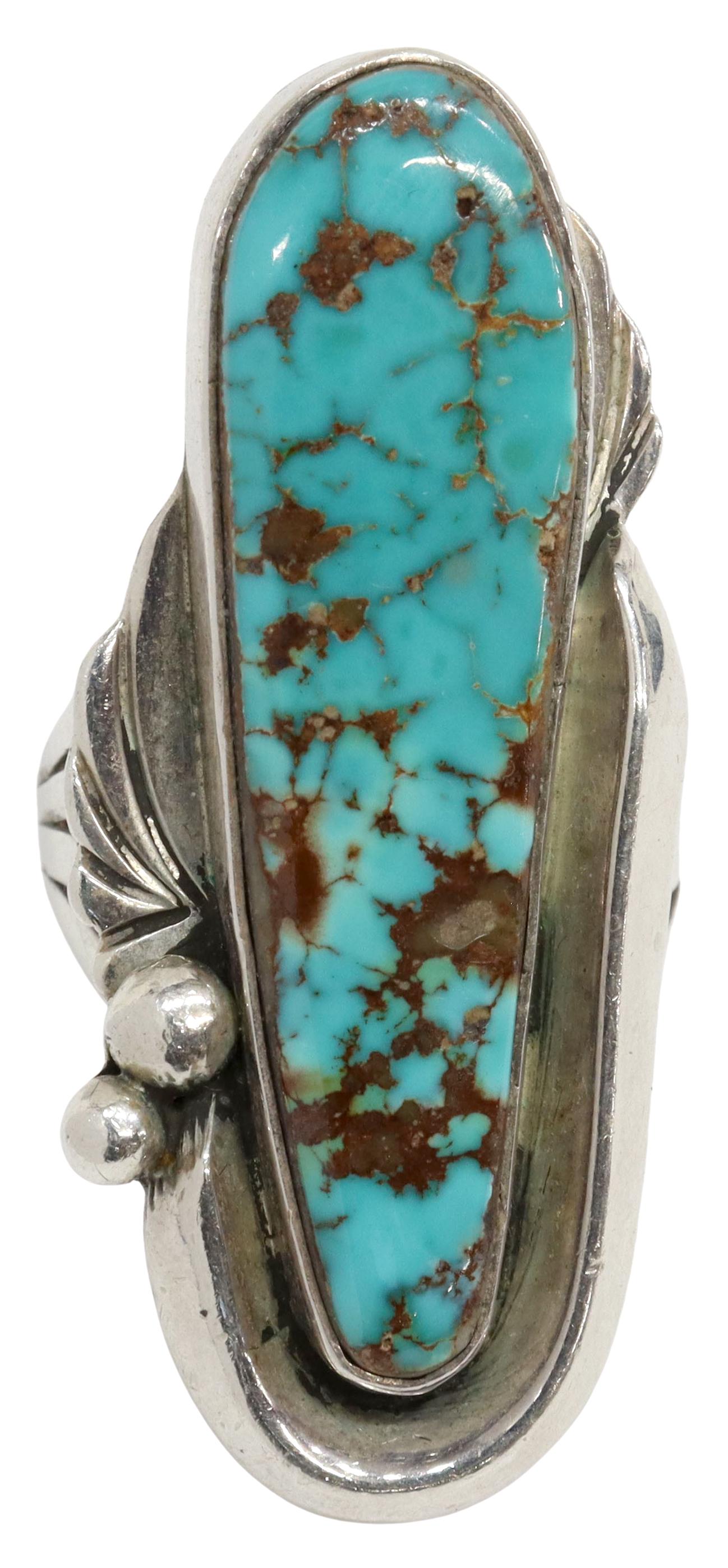 LENA PLATERO NAVAJO STERLING & TURQUOISE RING (1 of 6)