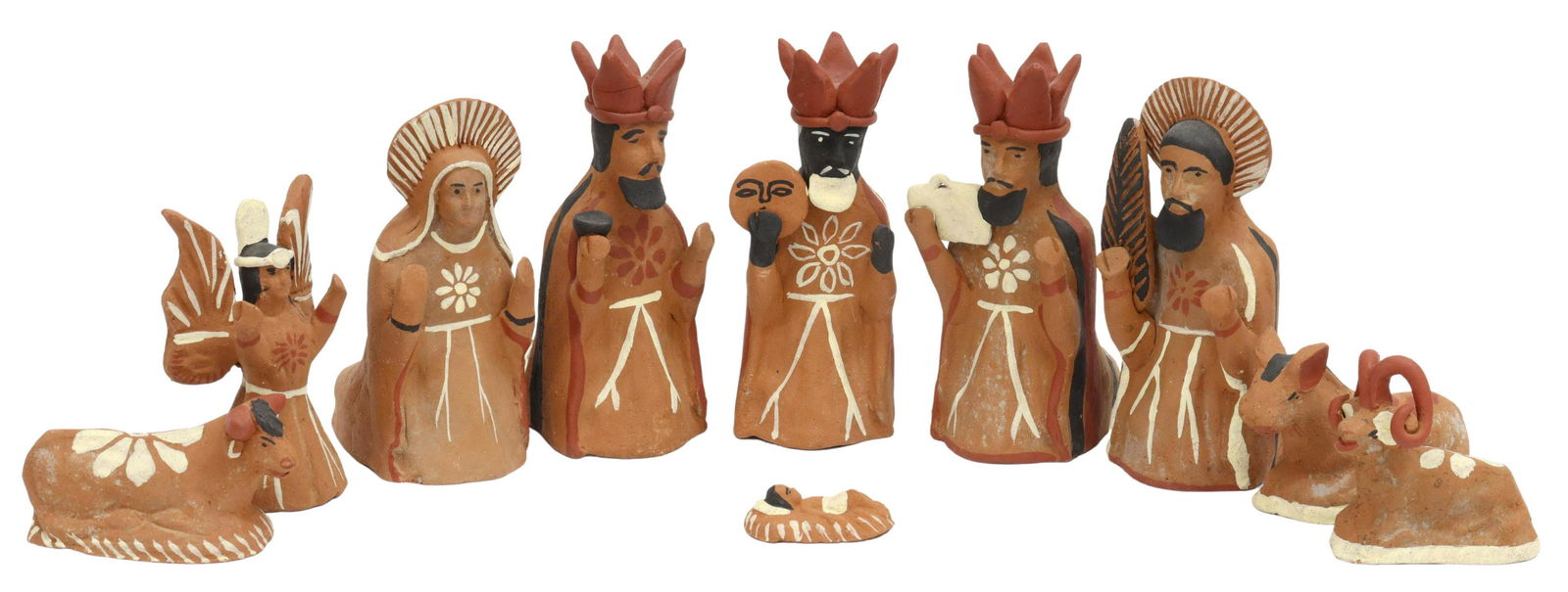 (10) TERRACOTTA CRECHE NATIVITY SCENE, MEXICO (1 of 5)