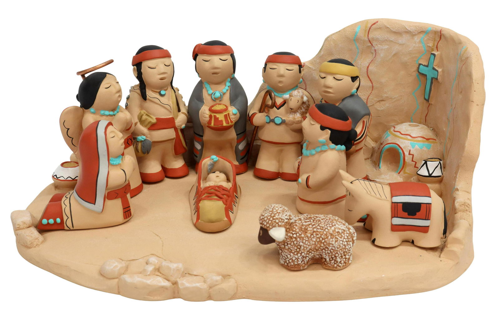 CLEO TEISSEDRE (1930-2020) POTTERY NATIVITY SET (1 of 5)