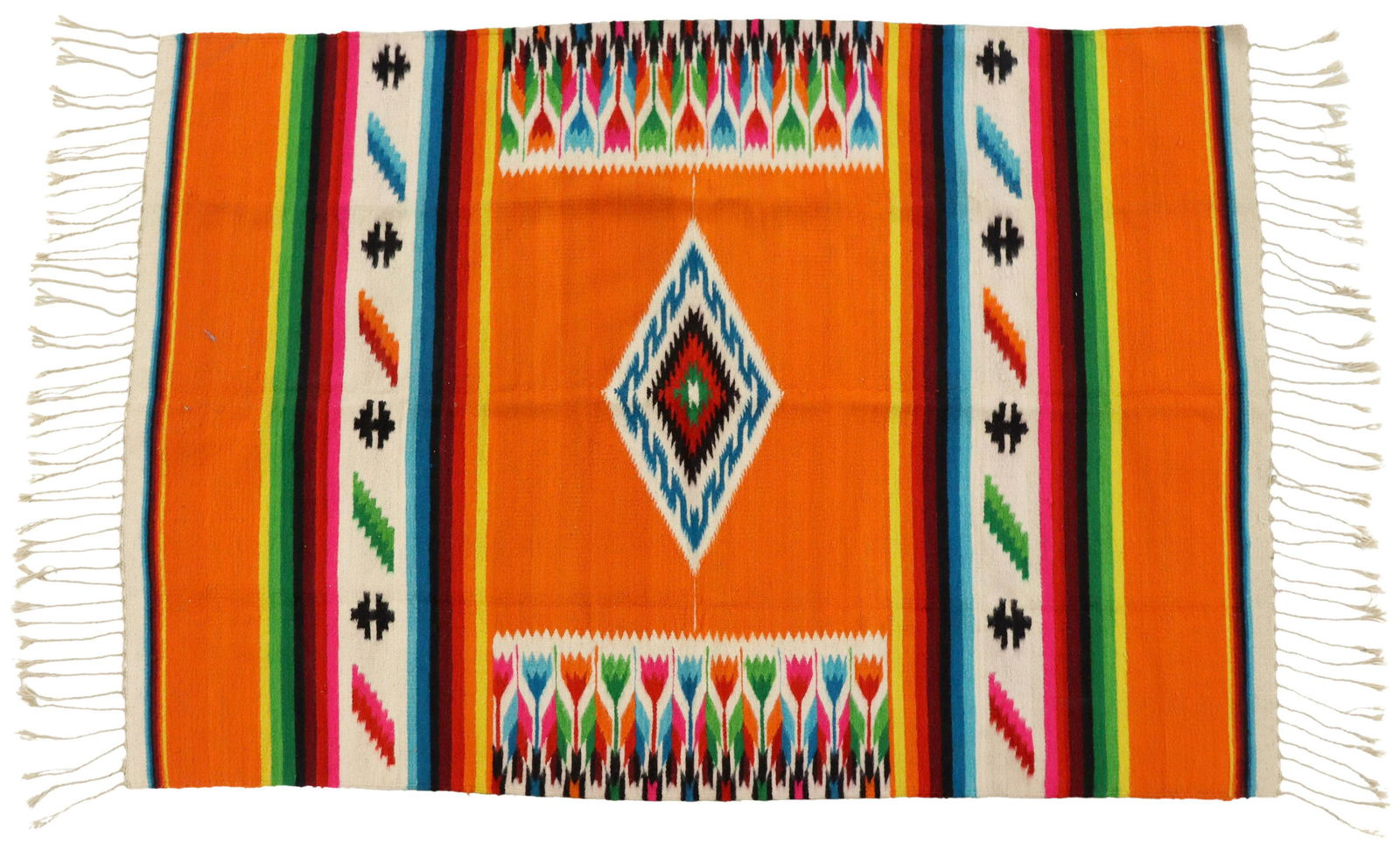 LARGE SERAPE RUG OR BLANKET, MEXICO, 7'4" X 5'0" (1 of 3)