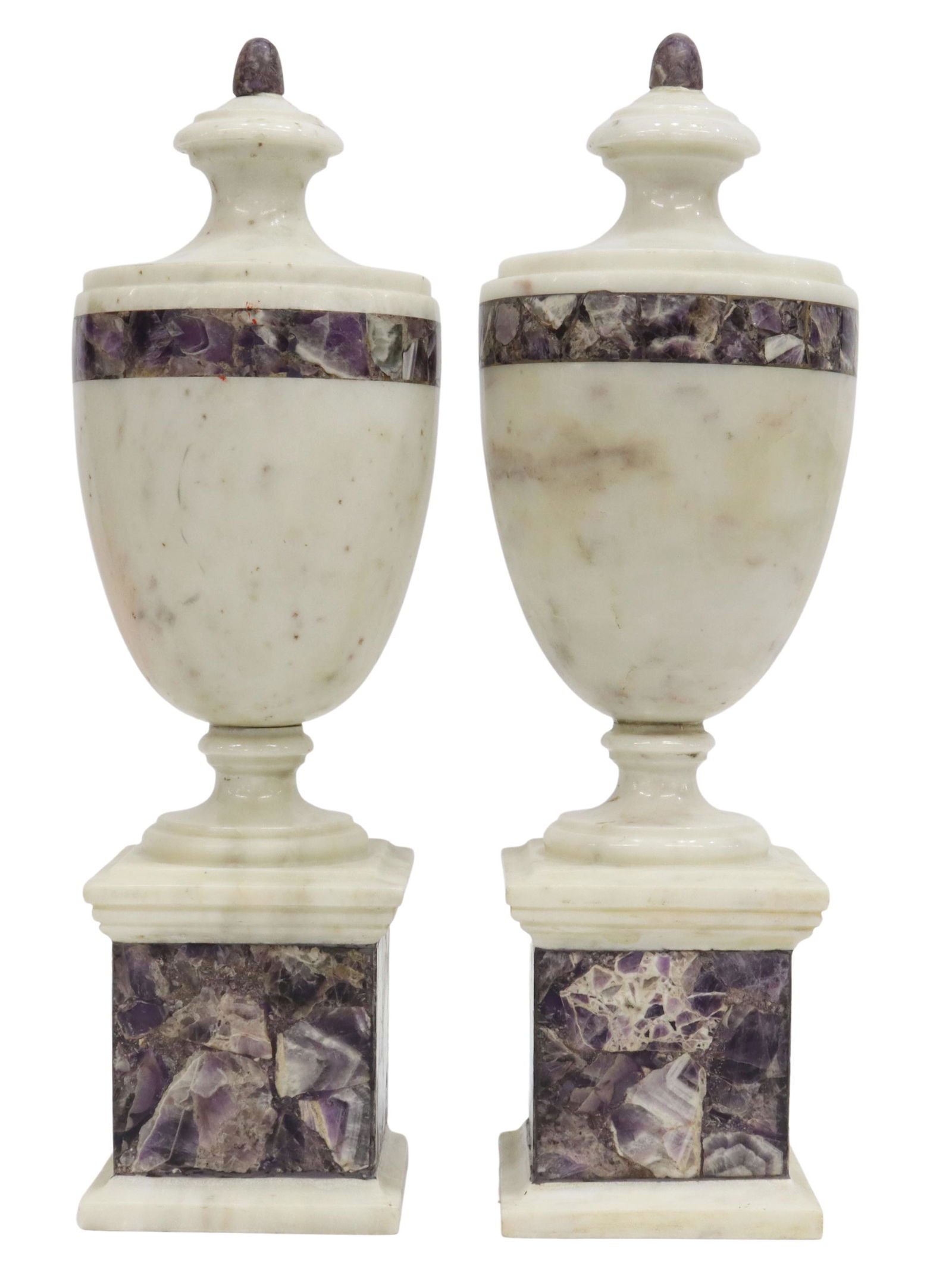 (2) ENGLISH NEOCLASSICAL MARBLE GARNITURE URNS (1 of 4)