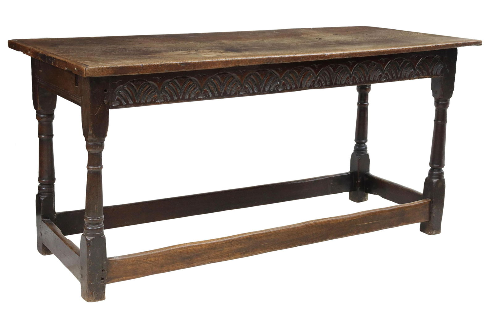 ENGLISH JACOBEAN STYLE OAK SINGLE-BOARD TOP TABLE (1 of 4)