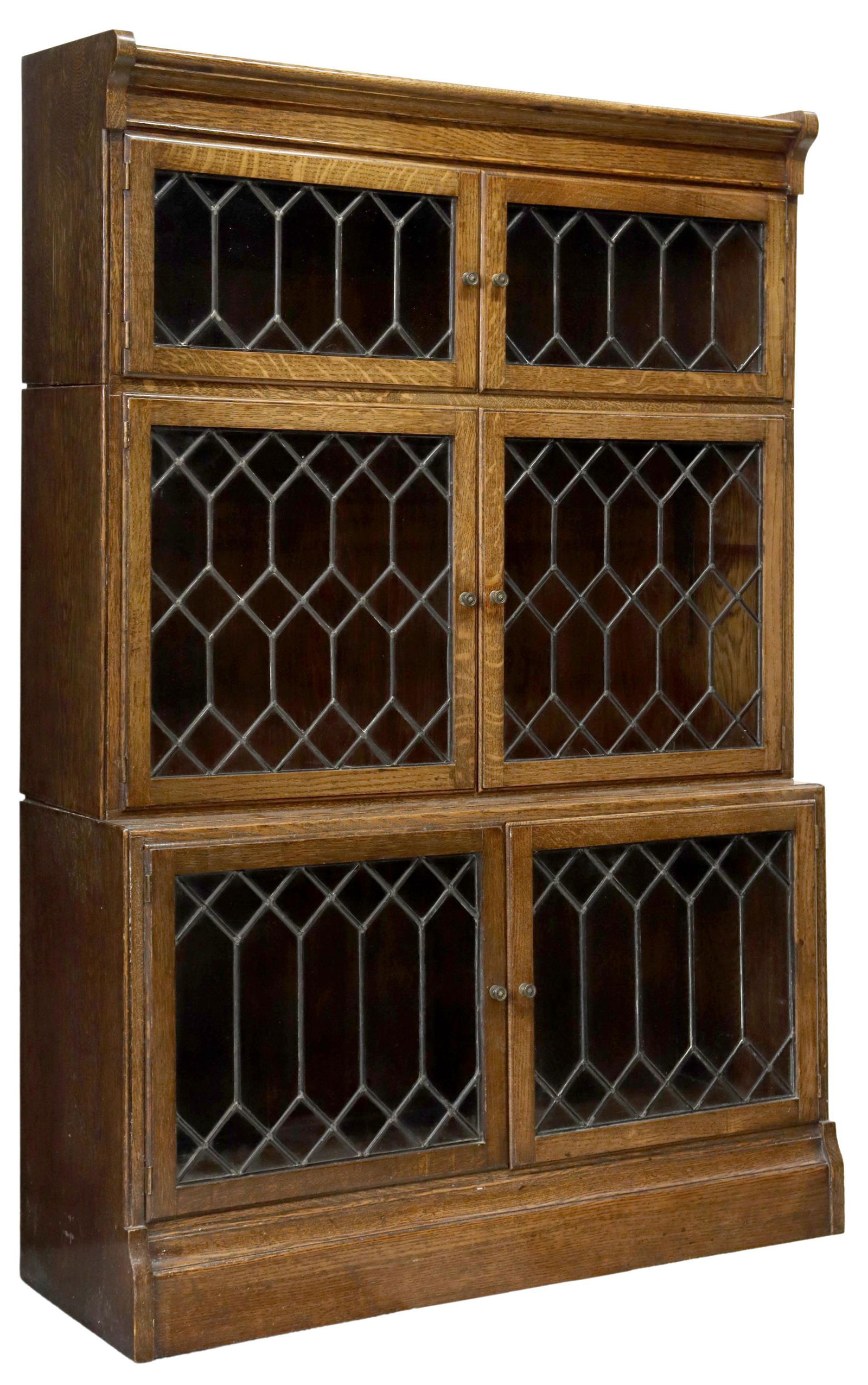 MINTY OXFORD OAK THREE-STACK BARRISTER'S BOOKCASE (1 of 5)