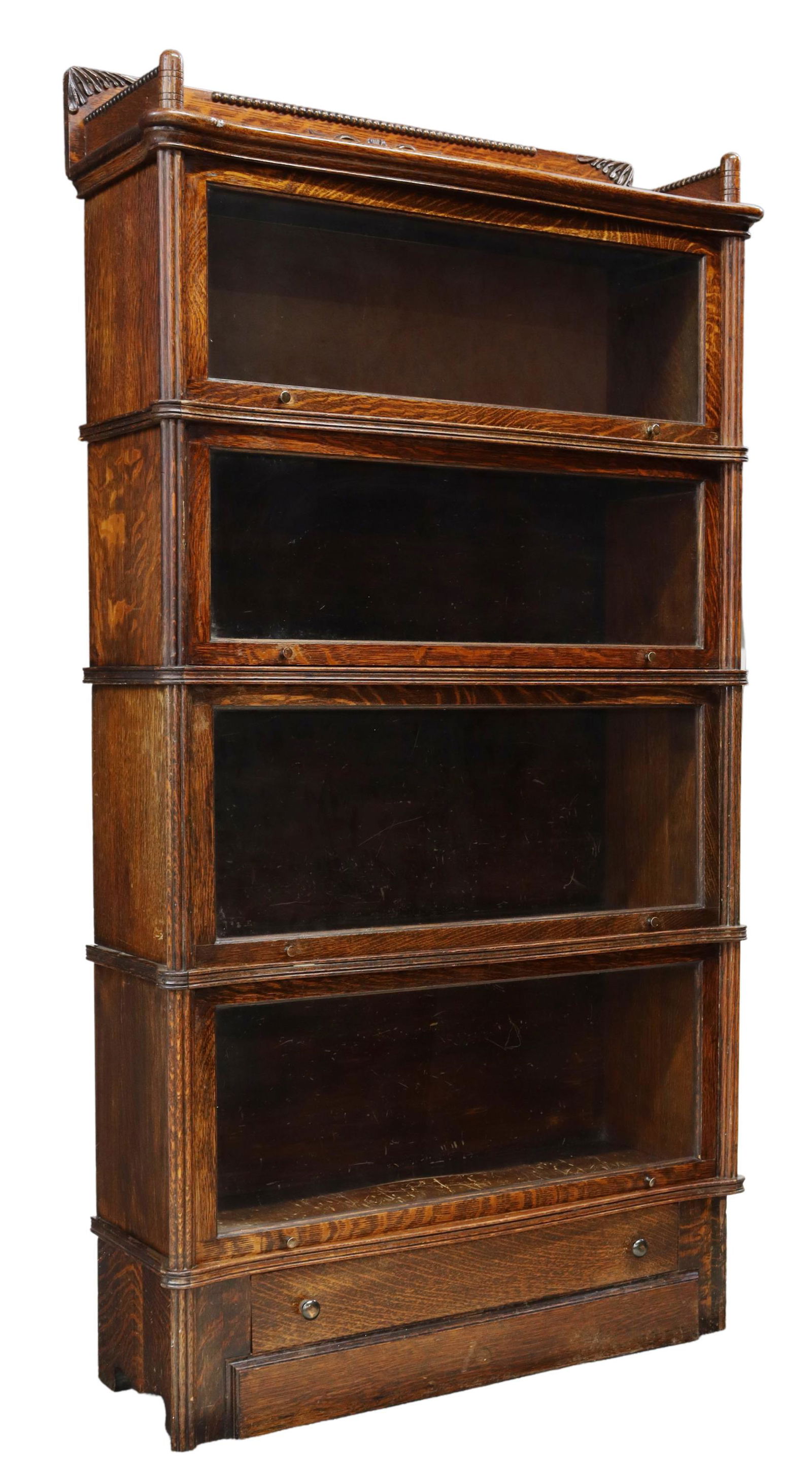 ENGLISH OAK FOUR-STACK BARRISTER'S BOOKCASE (1 of 5)
