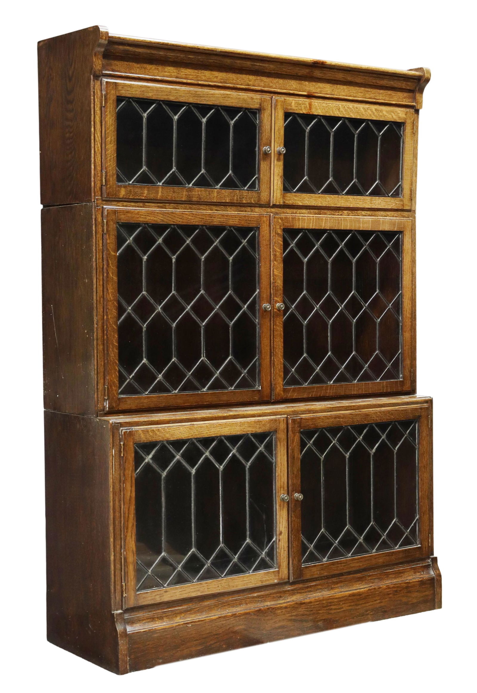 MINTY OXFORD OAK THREE-STACK BARRISTER'S BOOKCASE (1 of 5)
