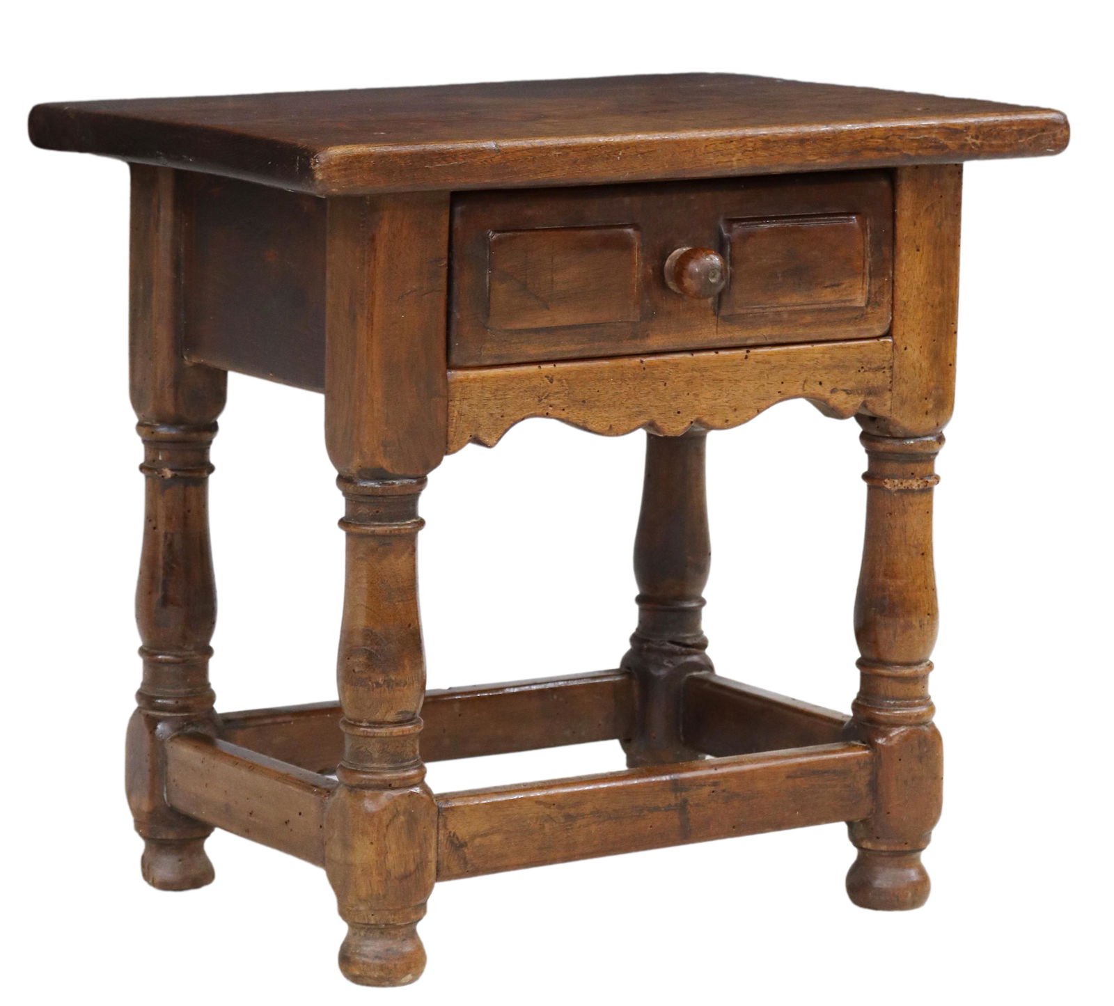 DIMINUTIVE SPANISH WALNUT SINGLE-DRAWER SIDE TABLE (1 of 5)