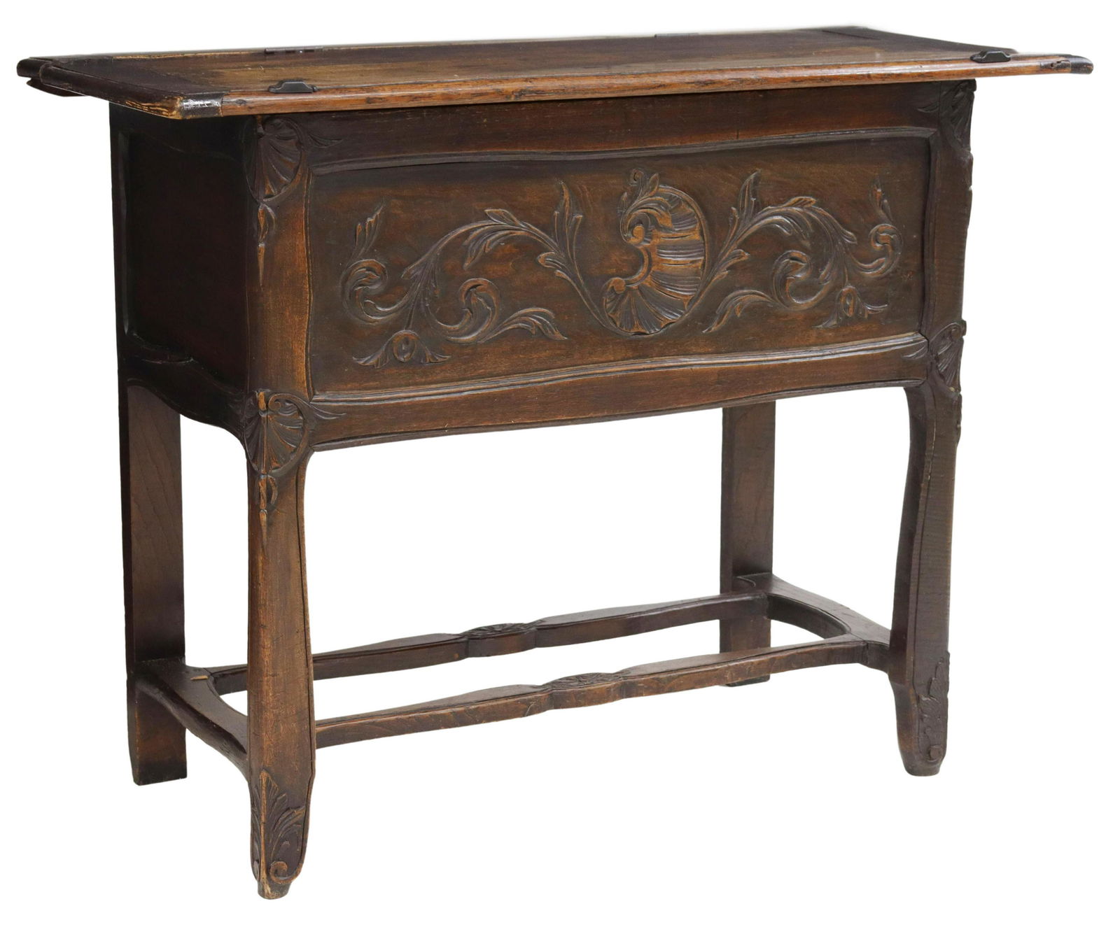 FRENCH PROVINCIAL CARVED WALNUT GRAIN DOUGH BIN (1 of 5)