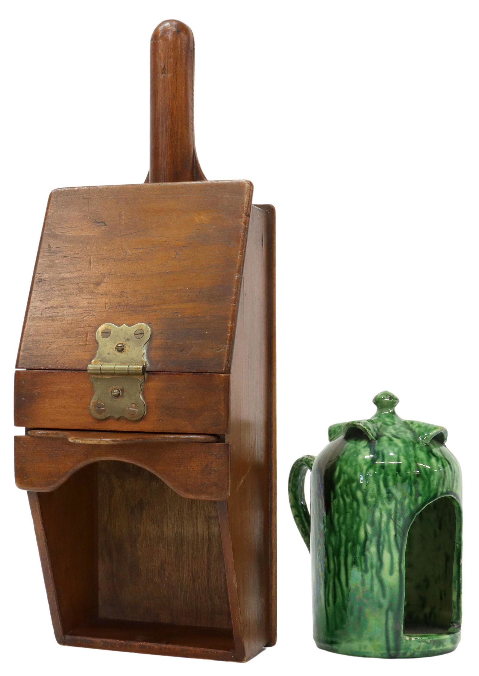 (2) ENGLISH CHAMBERSTICK & CHURCH COLLECTION BOX (1 of 5)