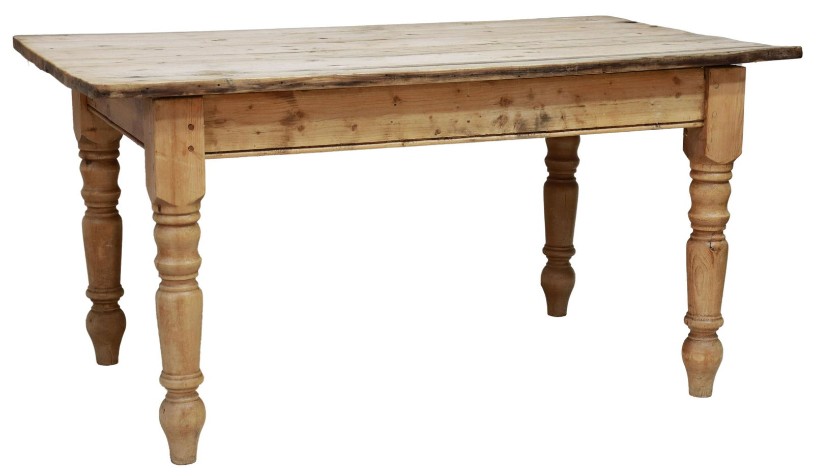 RUSTIC ENGLISH SCRUBBED PINE KITCHEN TABLE (1 of 4)