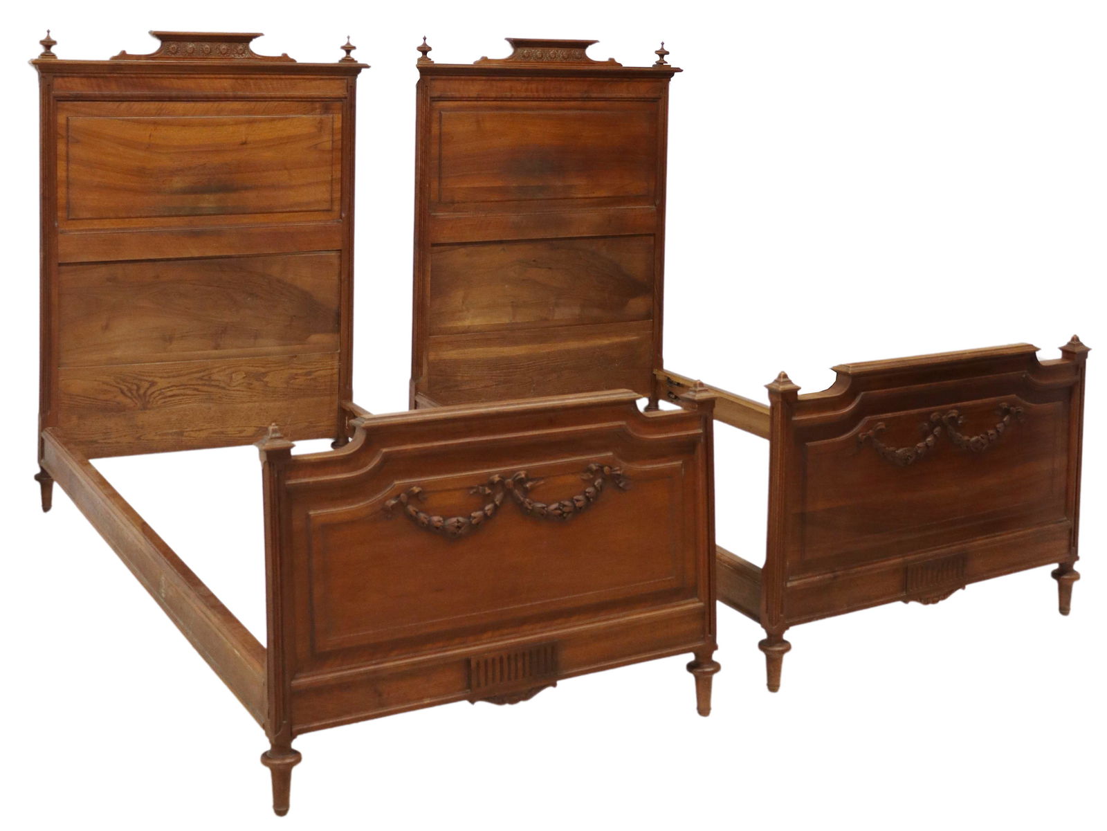 (2) FRENCH LOUIS XVI STYLE WALNUT BEDS (1 of 3)