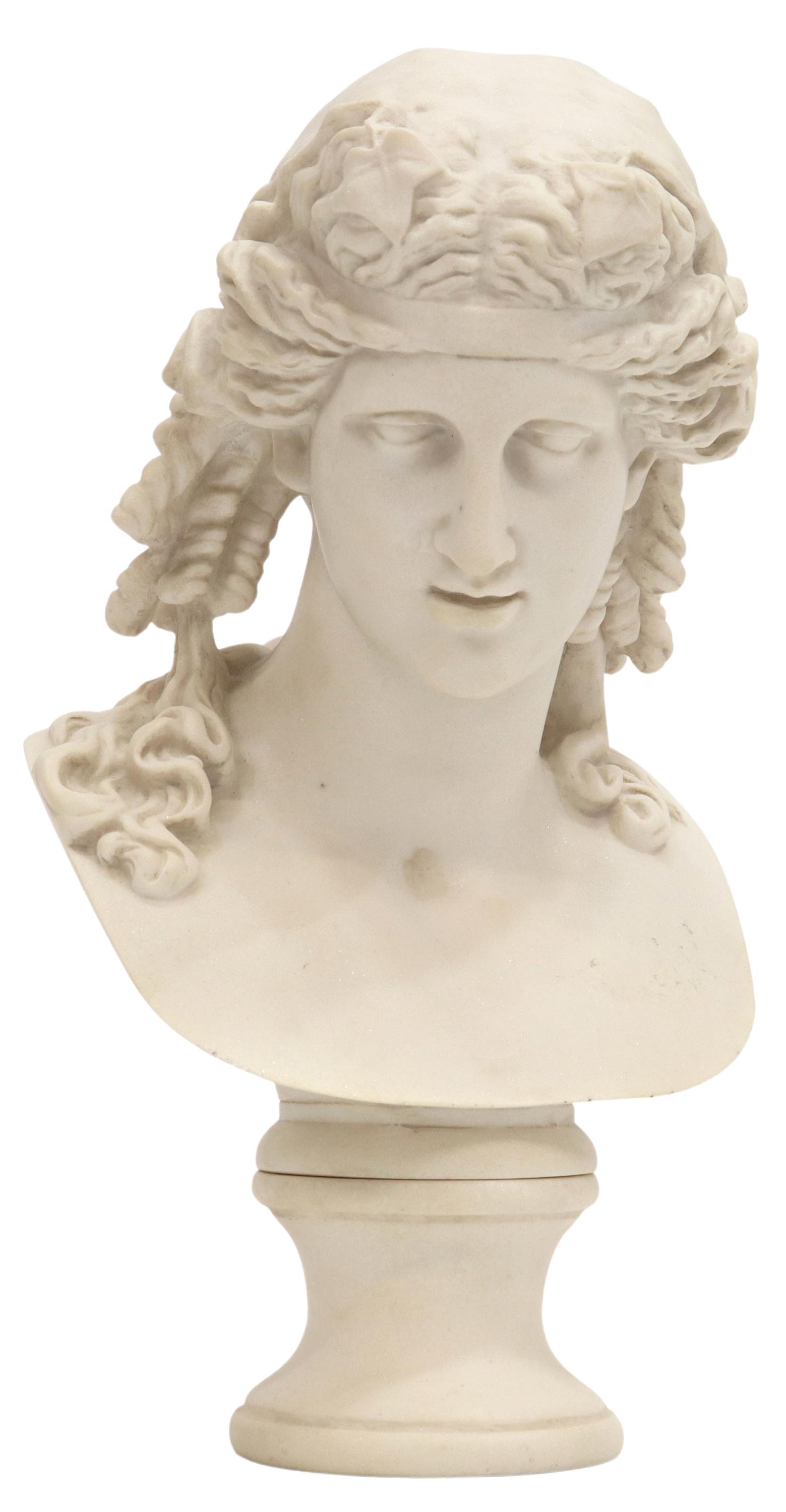 ENGLISH NEOCLASSICAL CULTURED MARBLE ARIADNE BUST (1 of 6)