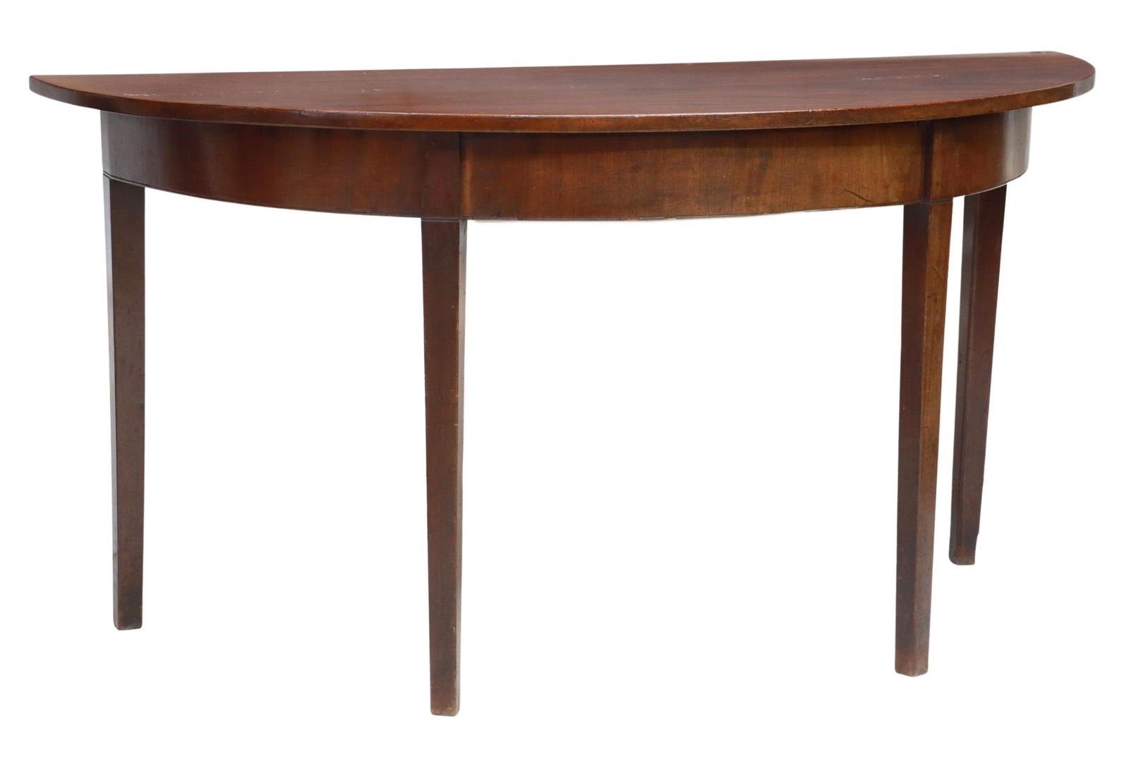 ENGLISH GEORGIAN PERIOD MAHOGANY DEMILUNE TABLE (1 of 4)
