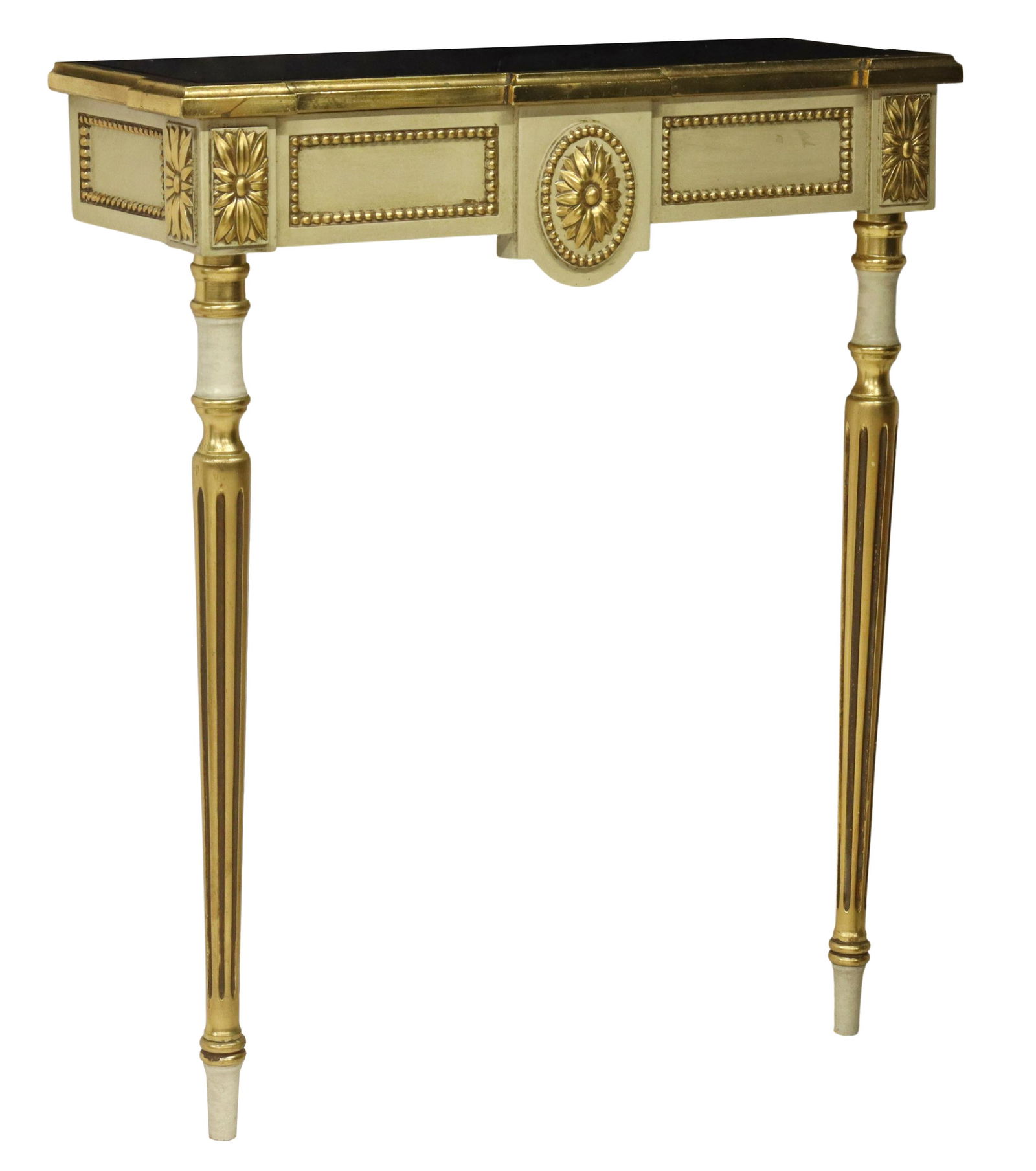 BELGIAN LOUIS XVI STYLE PARCEL GILT CONSOLE TABLE (1 of 3)