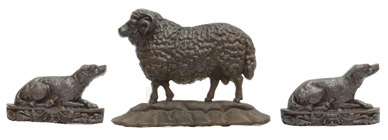 (3) CAST IRON ANIMAL BOOKENDS & DOORSTOP (1 of 2)