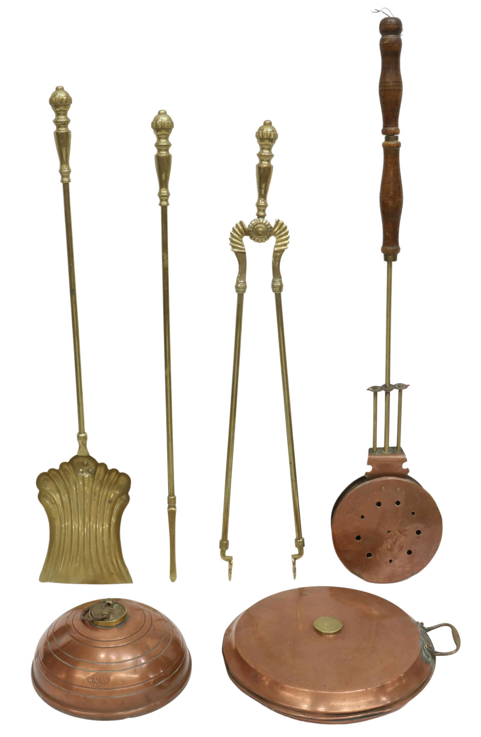 BRASS & COPPER BED WARMERS & FIREPLACE TOOLS (1 of 5)